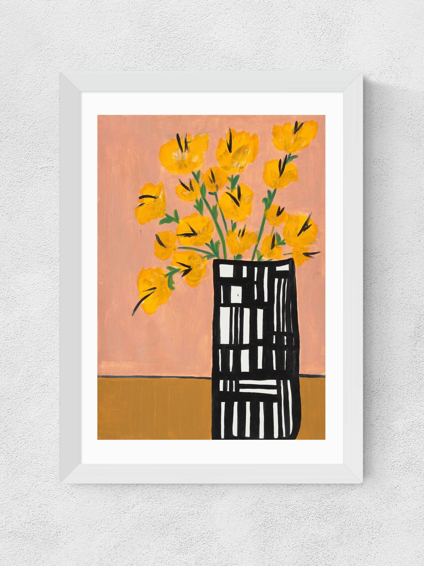 White Black and White Vase Wall Art Print by Lucy Muss - Image 2 of 3 White Black and White Vase Wall Art Print by Lucy Muss - Image 2 of 3