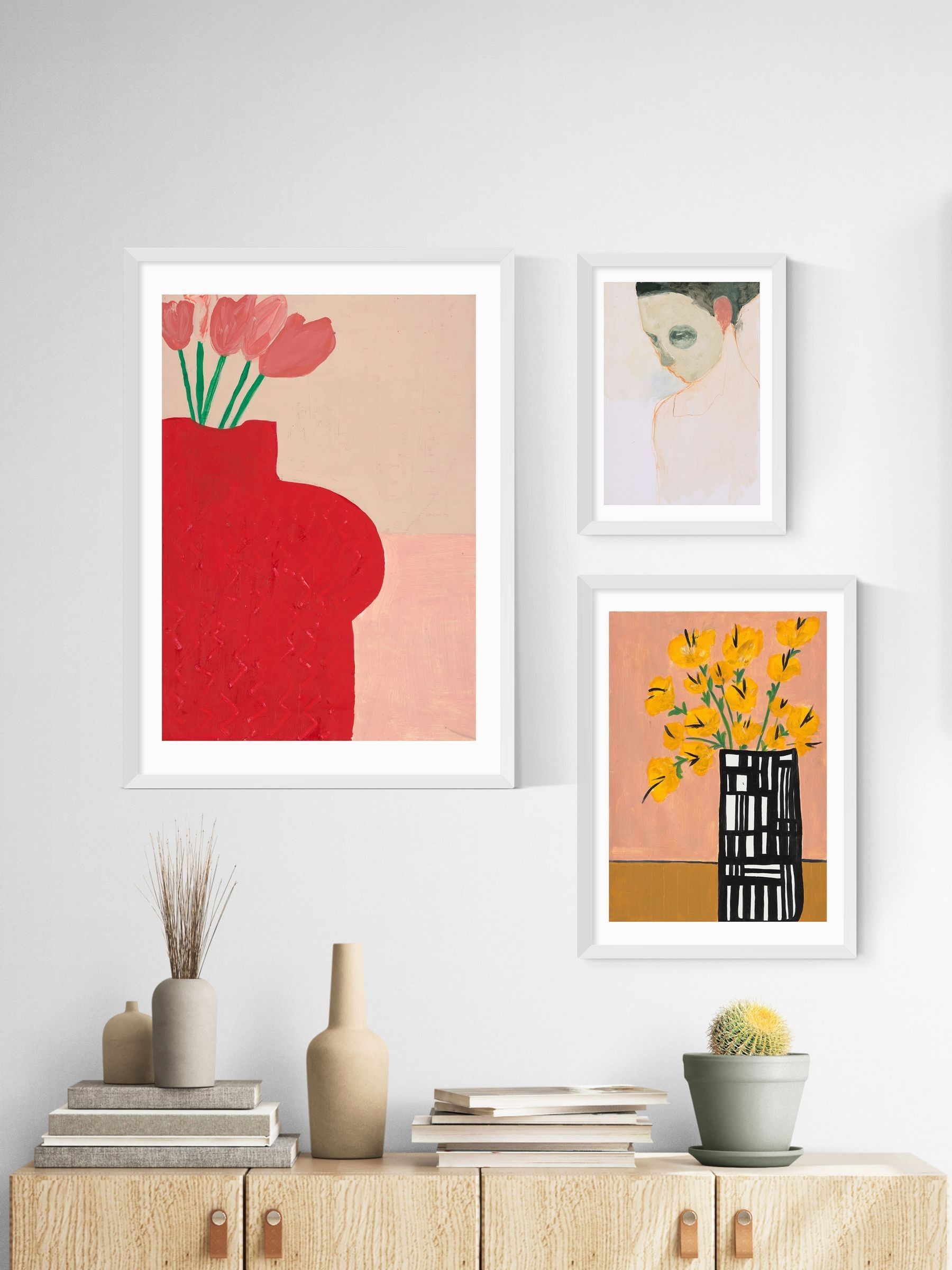 White Black and White Vase Wall Art Print by Lucy Muss - Image 3 of 3