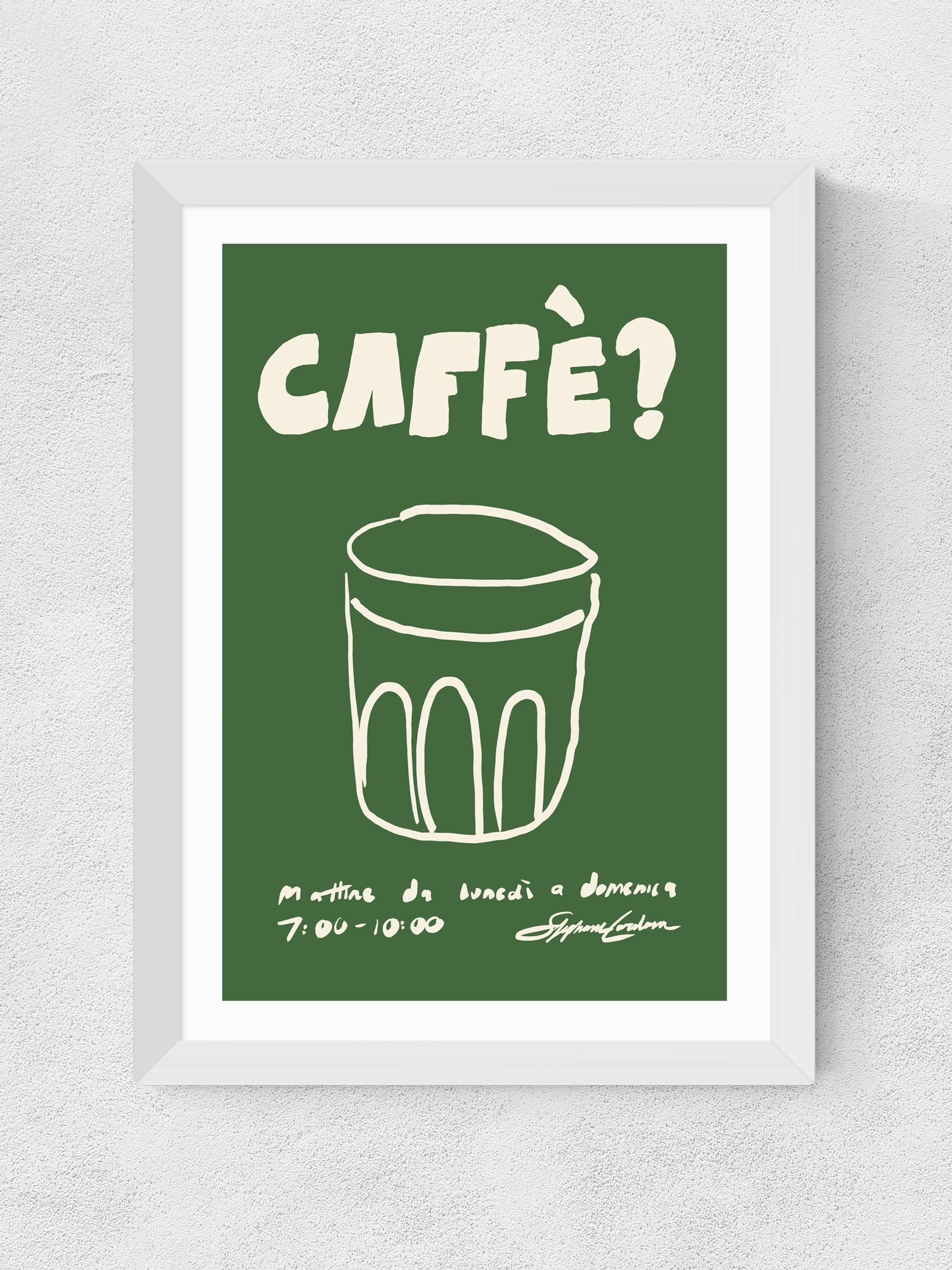 White Caffe Wall Art Print by Stephie Cardona - Image 2 of 3