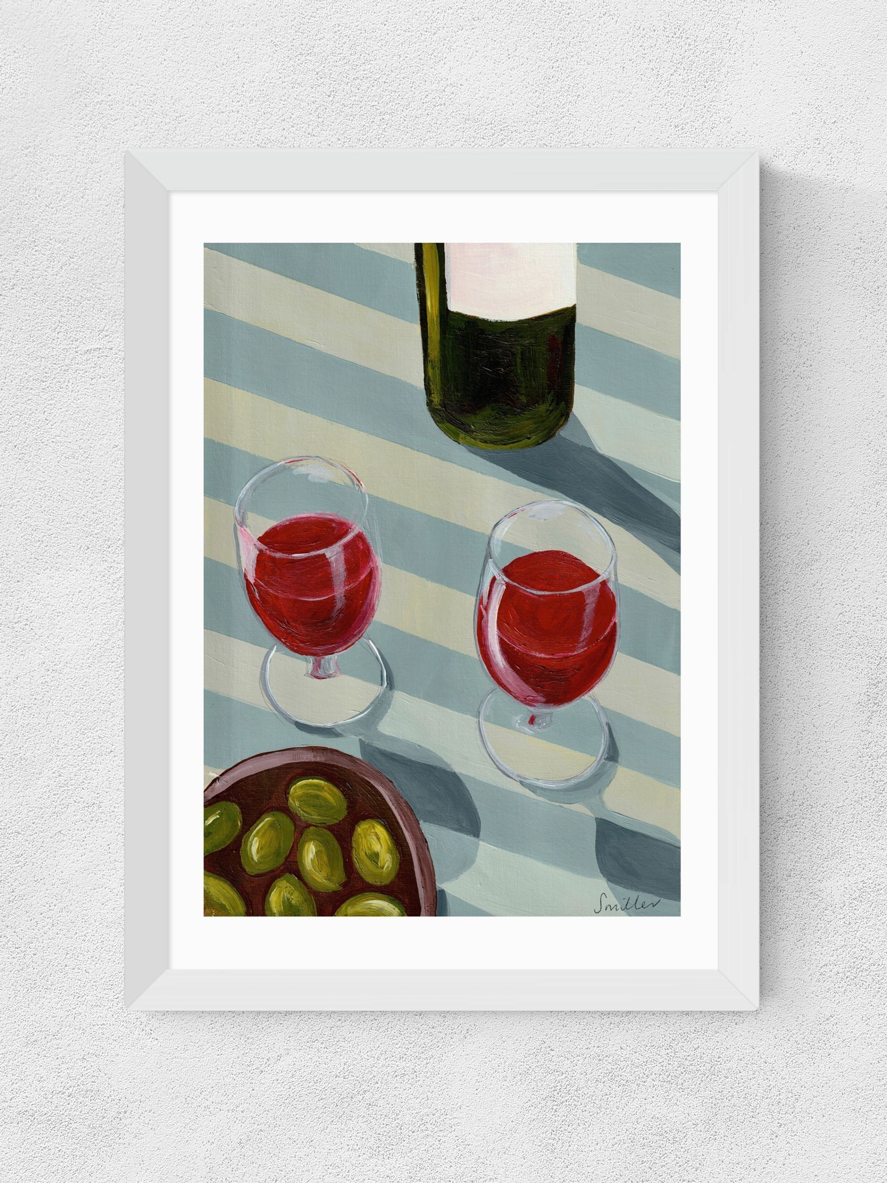 White Blue Wine Time Wall Art Print by Susie Miller - Image 2 of 3 White Blue Wine Time Wall Art Print by Susie Miller - Image 2 of 3