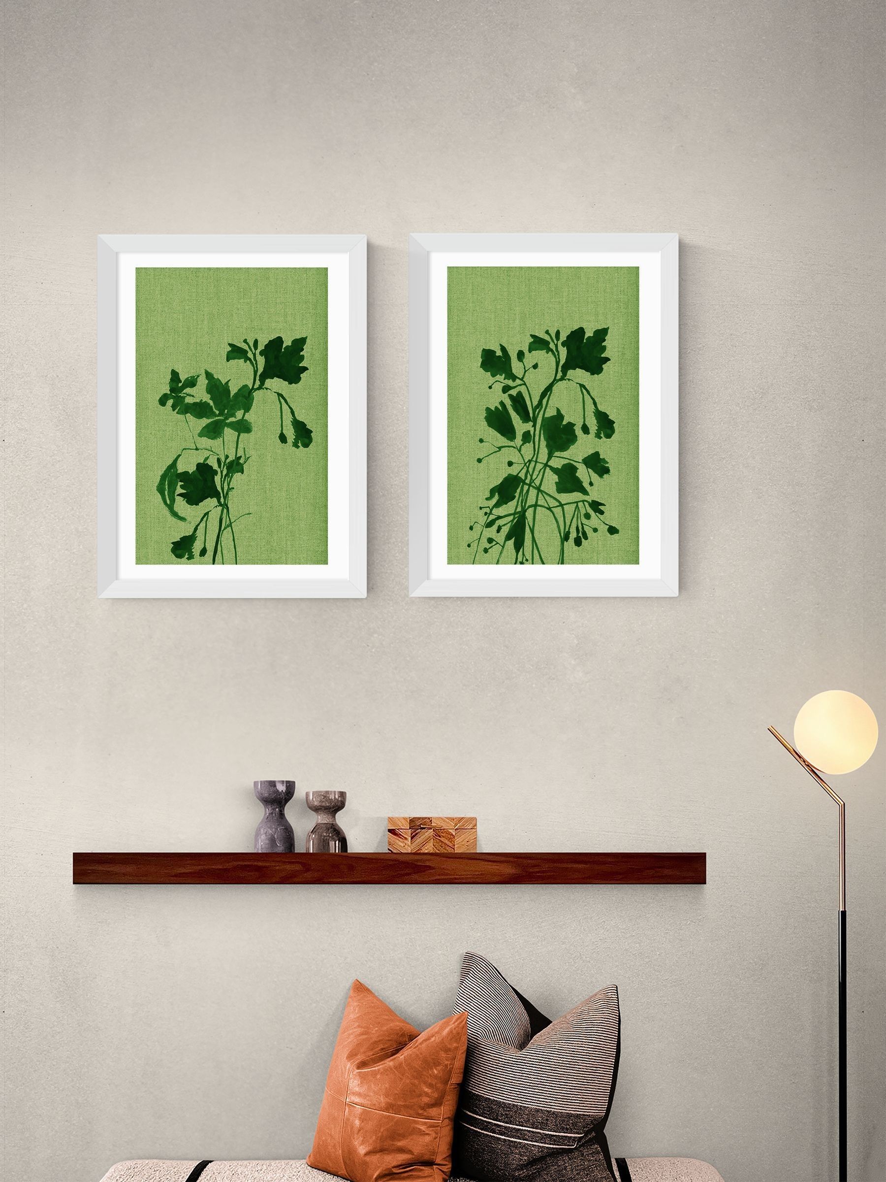 Set of 2 White Terre Verte Wall Art Prints by Cartissi - Image 1 of 2