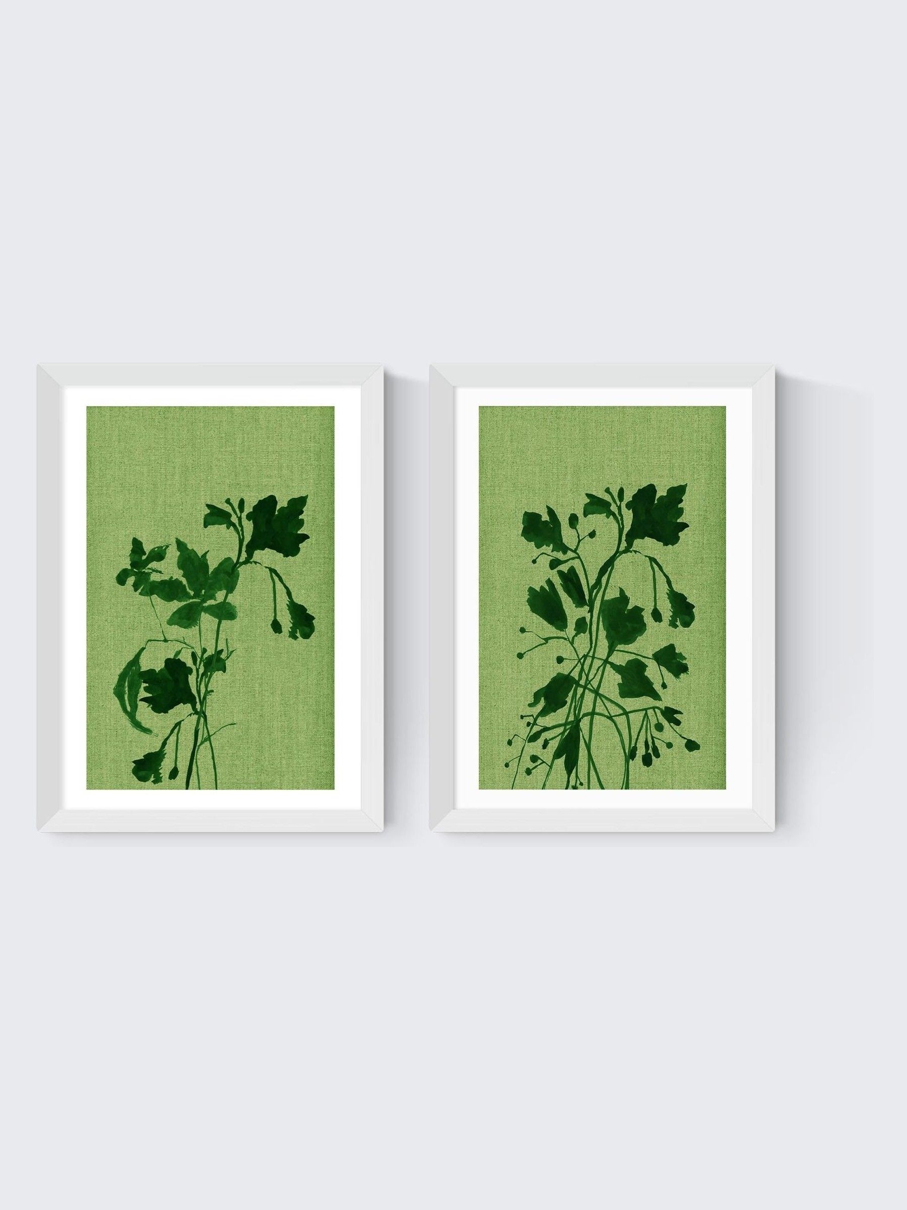 Set of 2 White Terre Verte Wall Art Prints by Cartissi - Image 2 of 2 Set of 2 White Terre Verte Wall Art Prints by Cartissi - Image 2 of 2
