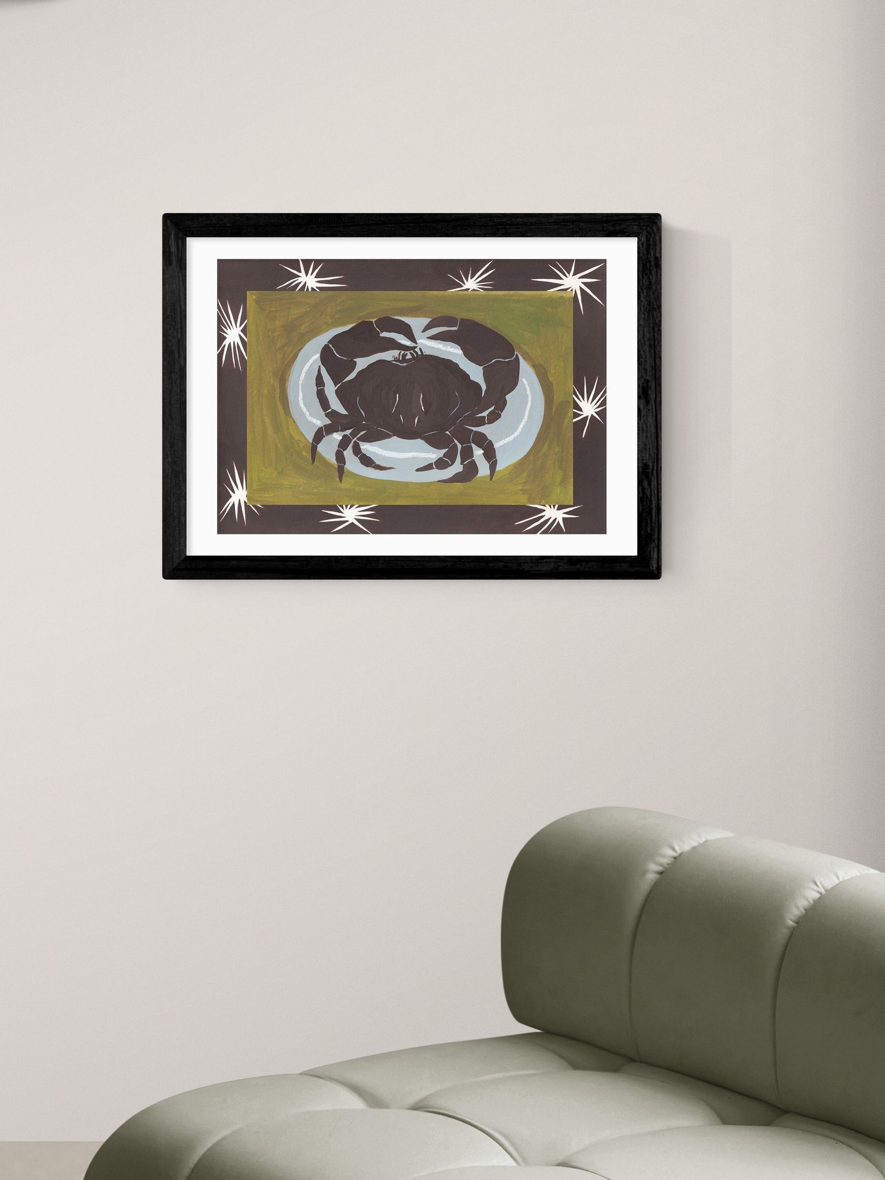 Black Crab Cancer Star Sign Wall Art Print by Jazmine Joye - Image 1 of 3
