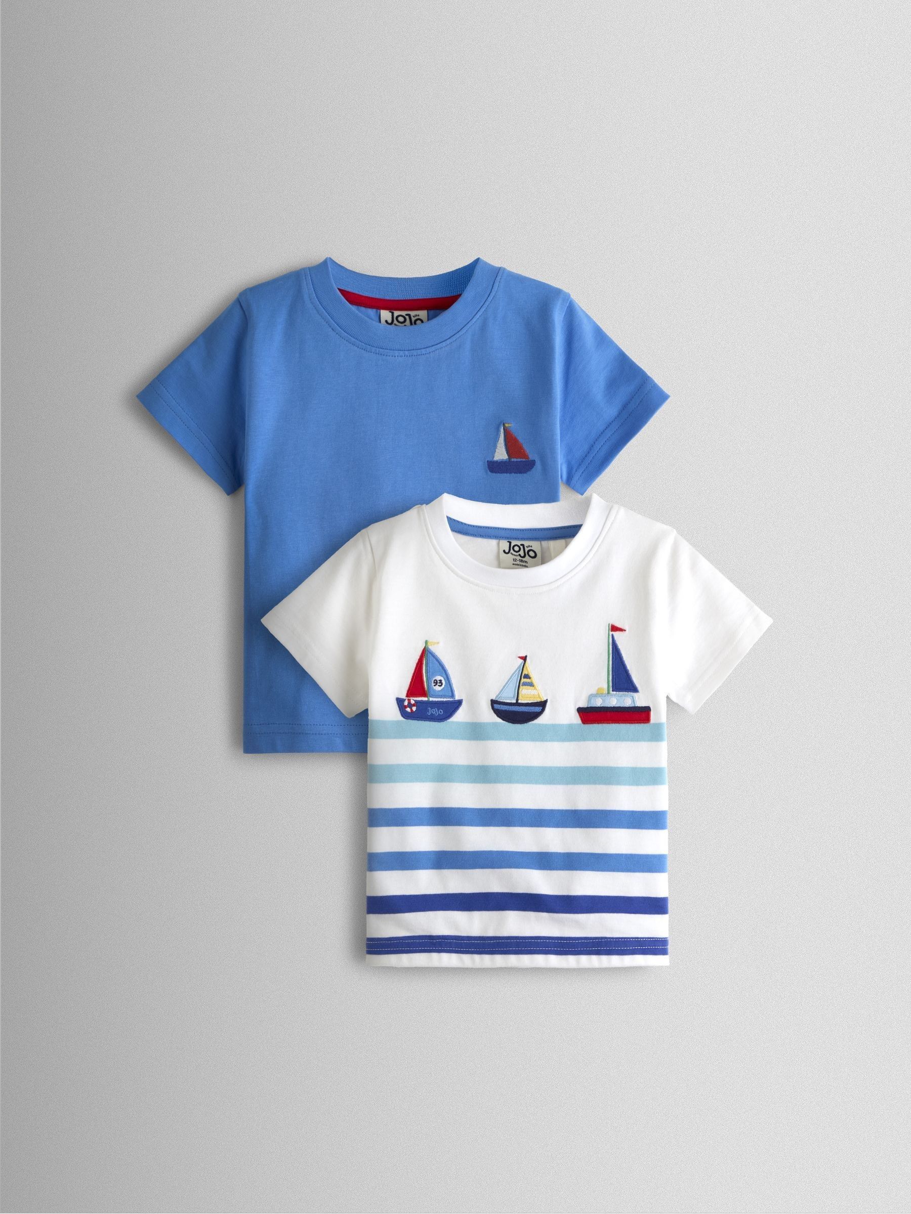 Blue & White Boat 2-Pack Appliqué T-Shirts - Image 1 of 7