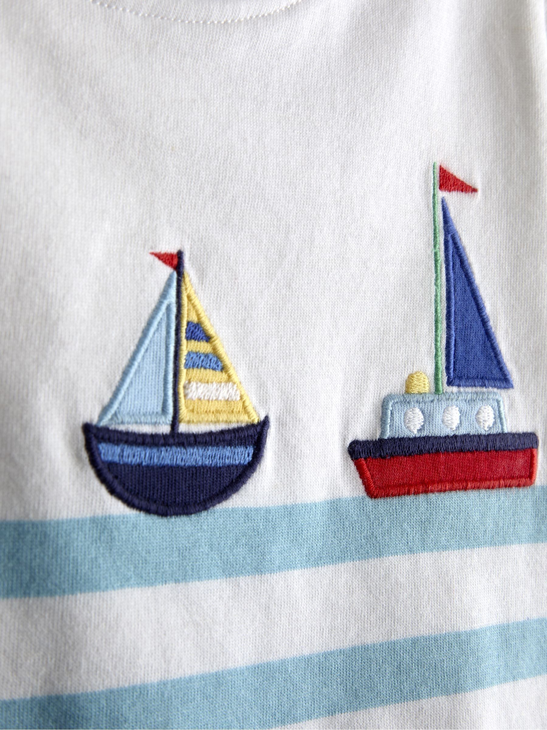 Blue & White Boat 2-Pack Appliqué T-Shirts - Image 7 of 7 Blue & White Boat 2-Pack Appliqué T-Shirts - Image 7 of 7