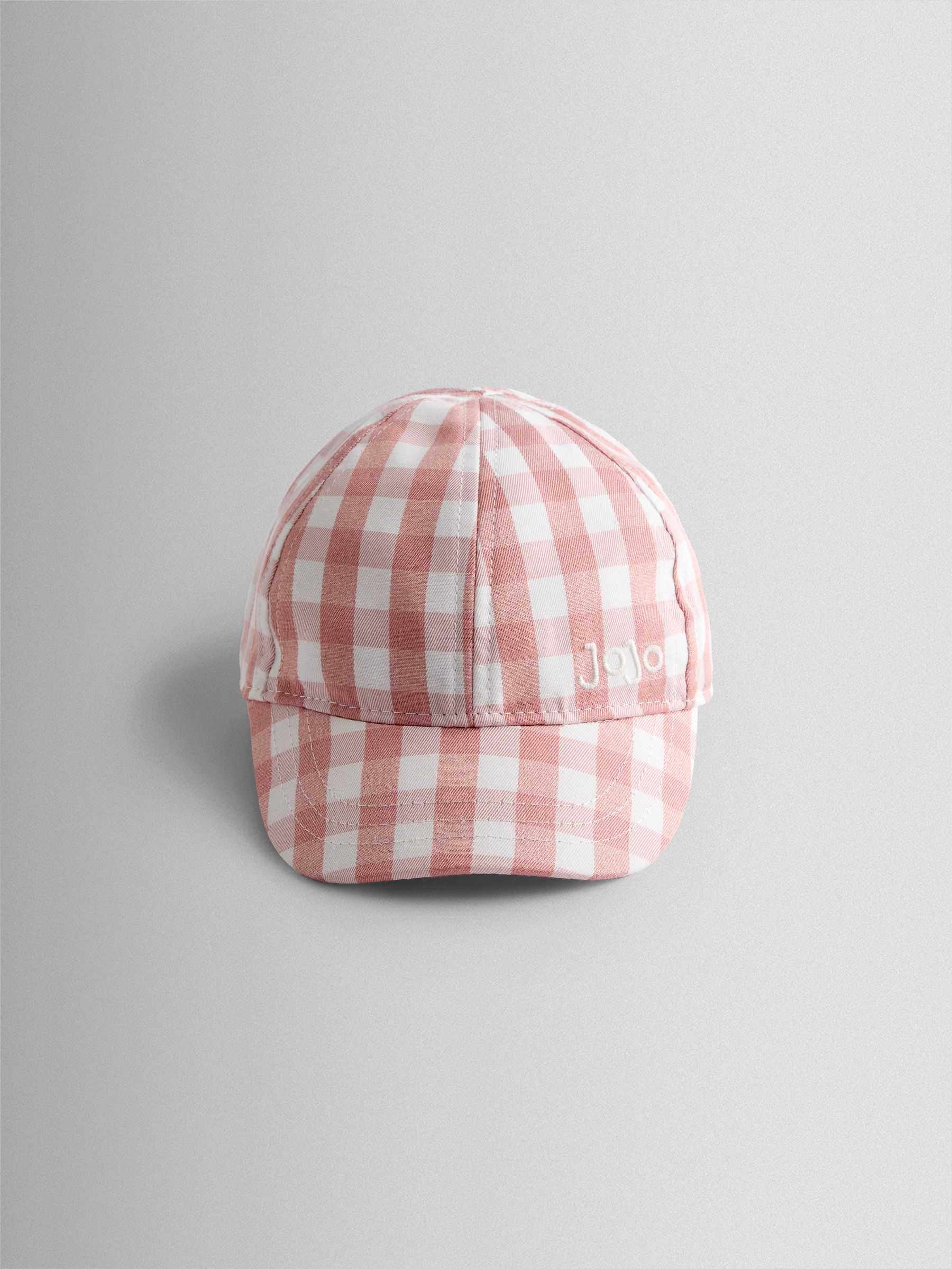 Light Pink Gingham Cap With Bow - Image 1 of 4