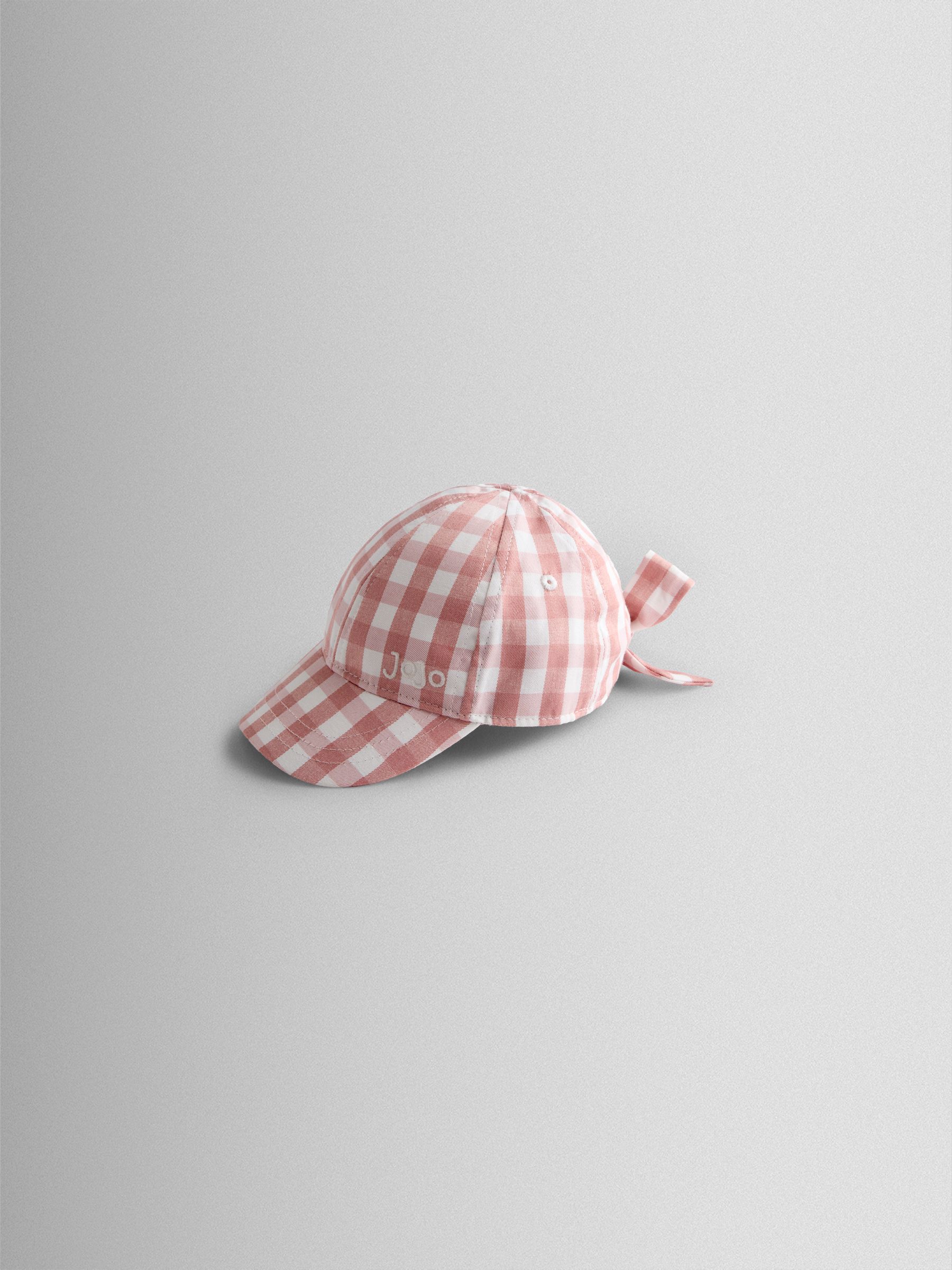 Light Pink Gingham Cap With Bow - Image 2 of 4