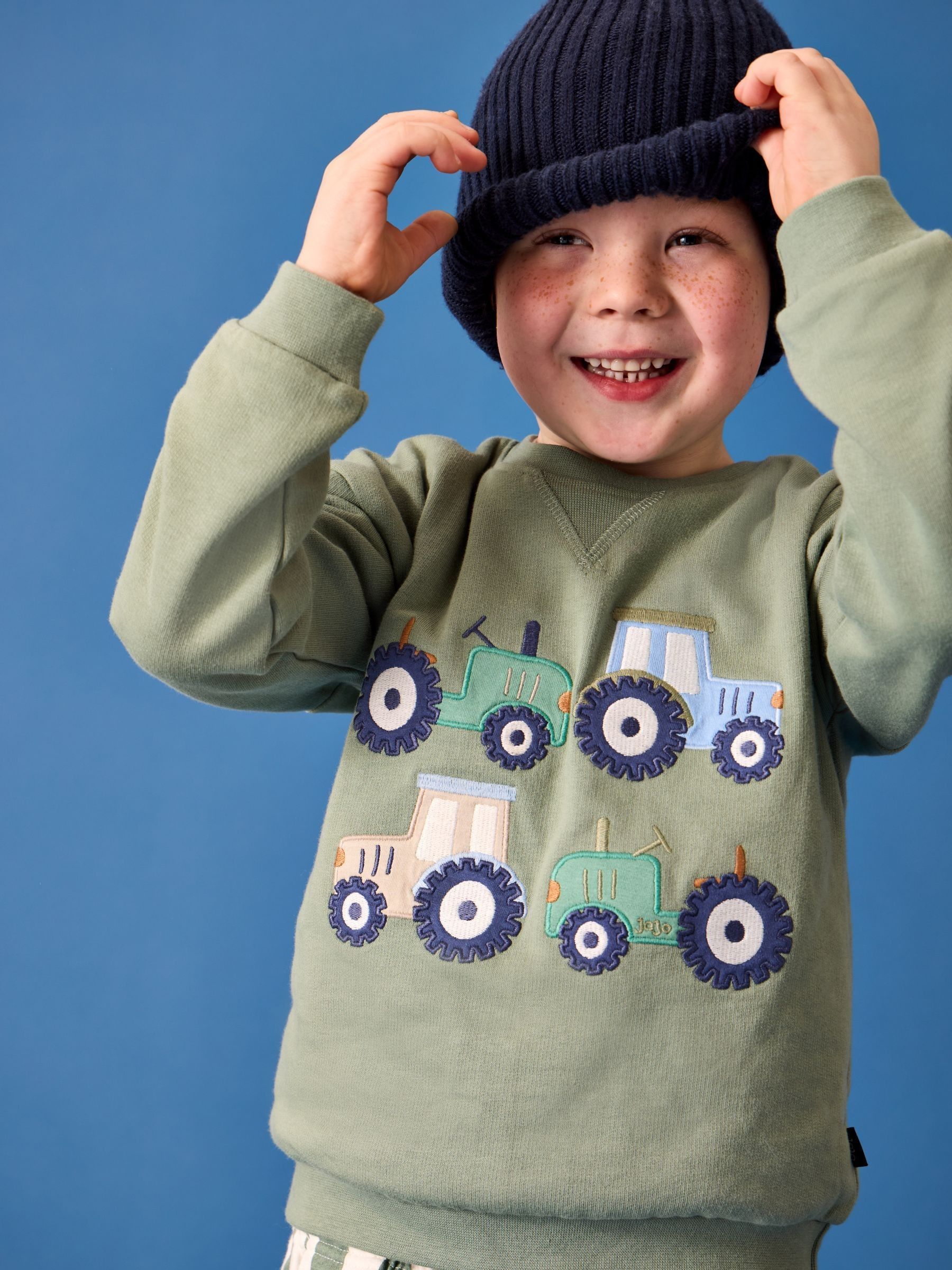 Green Tractor 2-Piece Sweatshirt & Stripe Trouser Set - Image 3 of 3 Green Tractor 2-Piece Sweatshirt & Stripe Trouser Set - Image 3 of 3