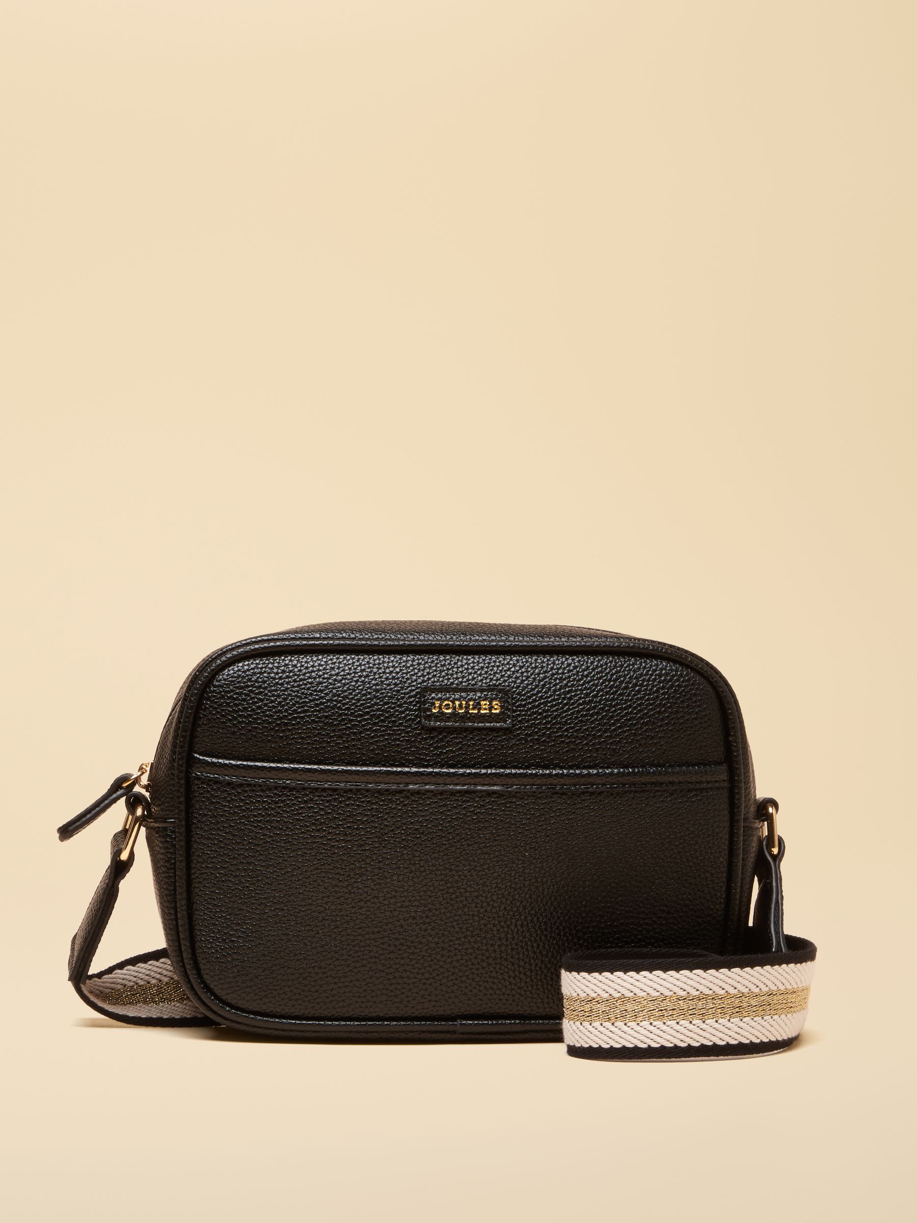 Trent Black Cross Body Bag with Adjustable Thick Strap - Image 1 of 8