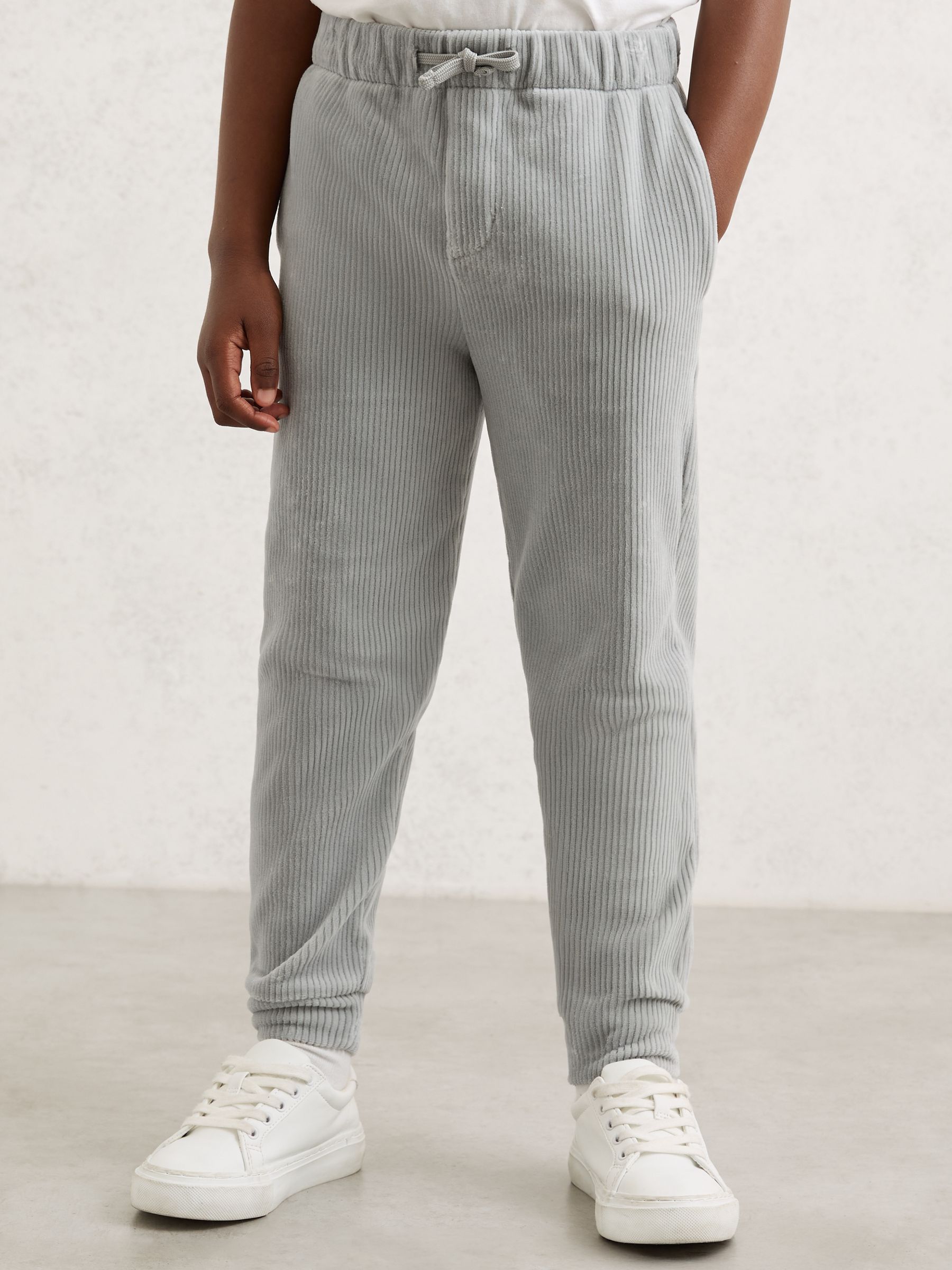 13-14 yrs Corduroy Drawstring Joggers in Soft Grey - Image 3 of 4