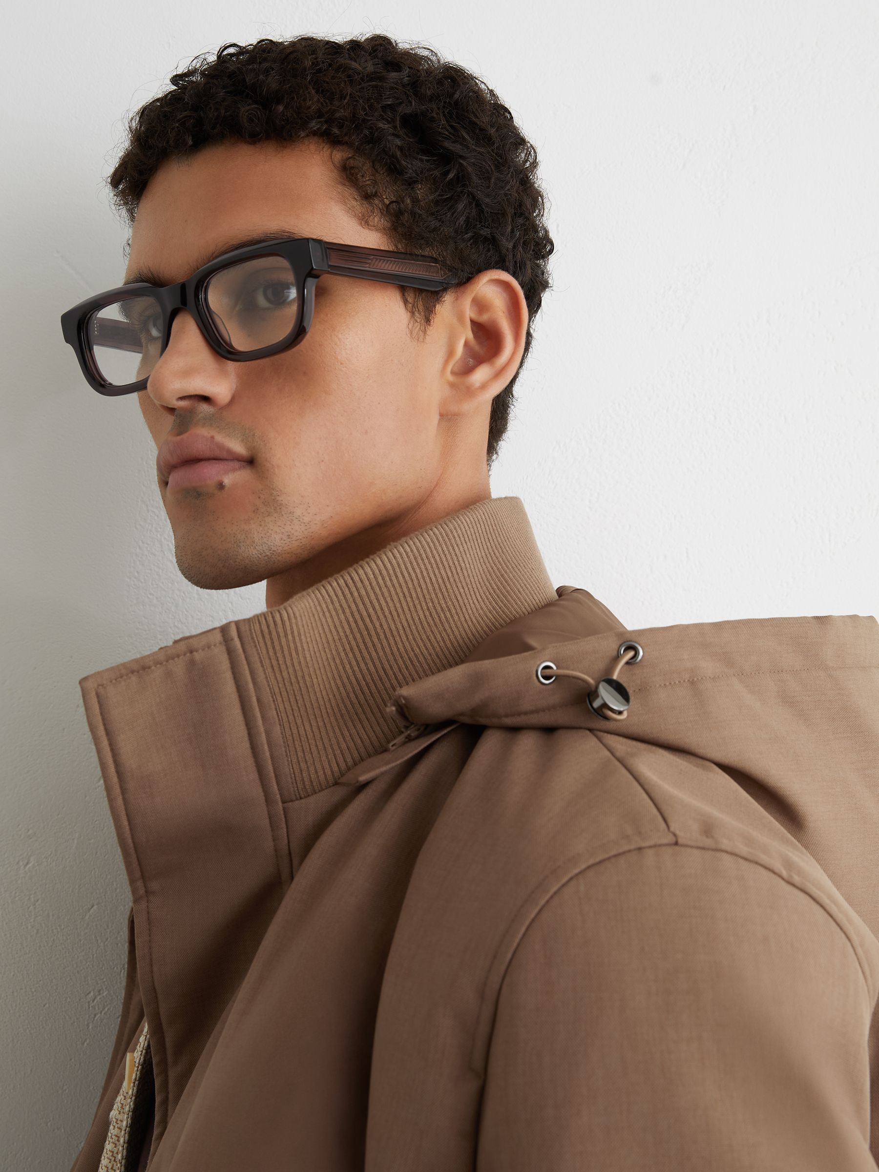 Hooded Zip-Through Padded Coat in Light Brown - Image 4 of 6