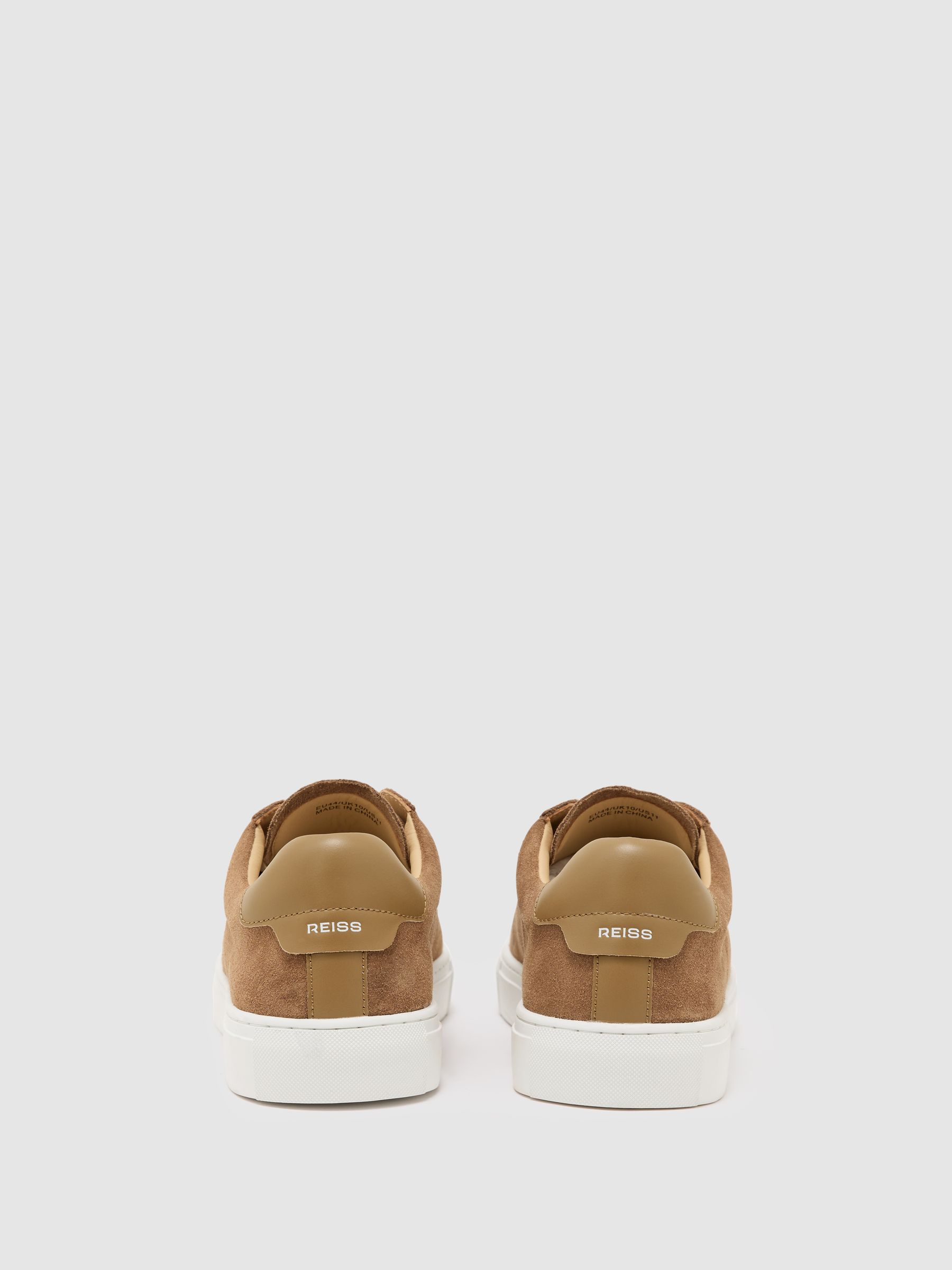 Low-Top Suede Trainers in Camel Brown - image 5