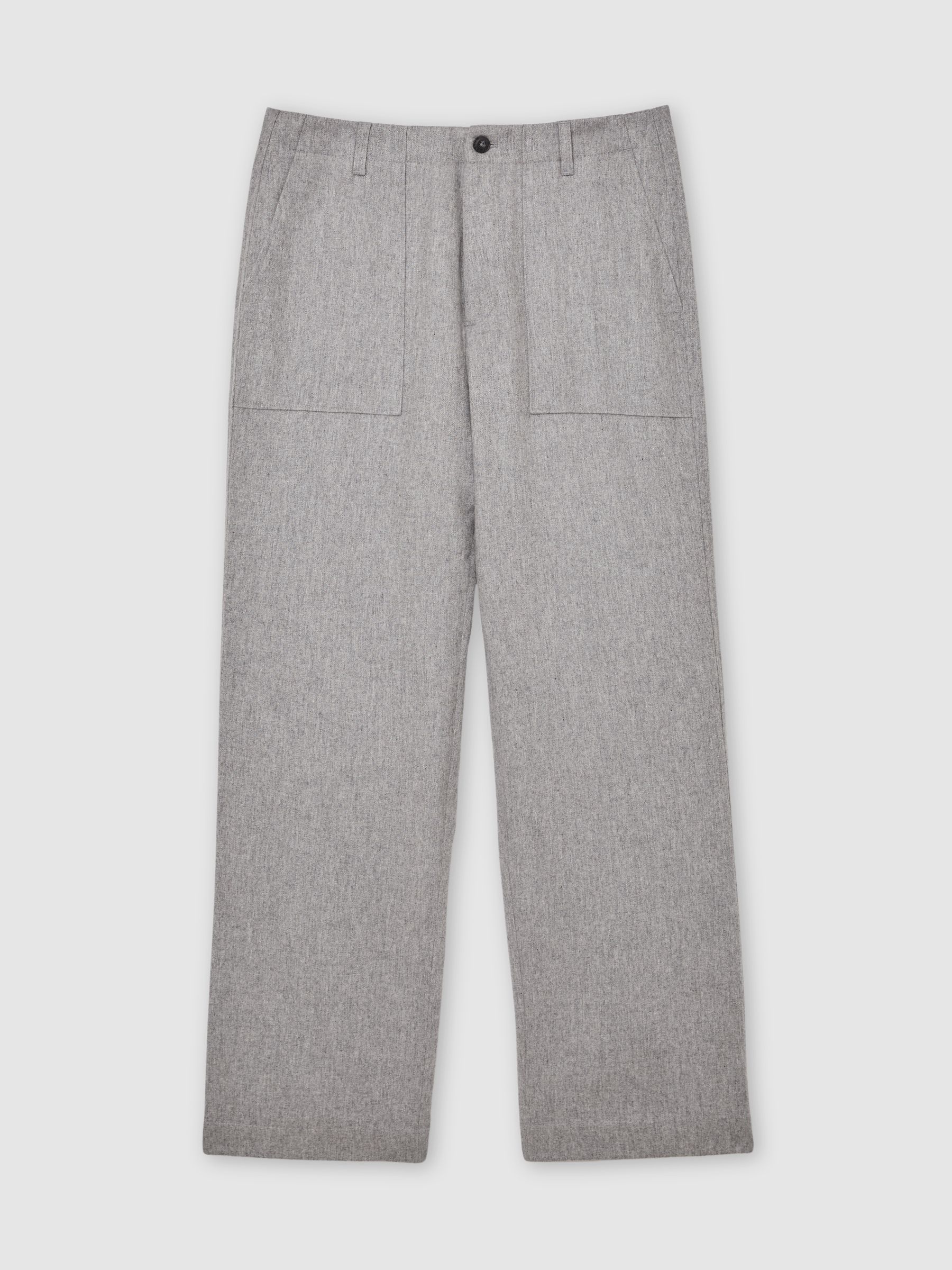 Wool-Blend Wide-Leg Trousers in Soft Grey - image 1