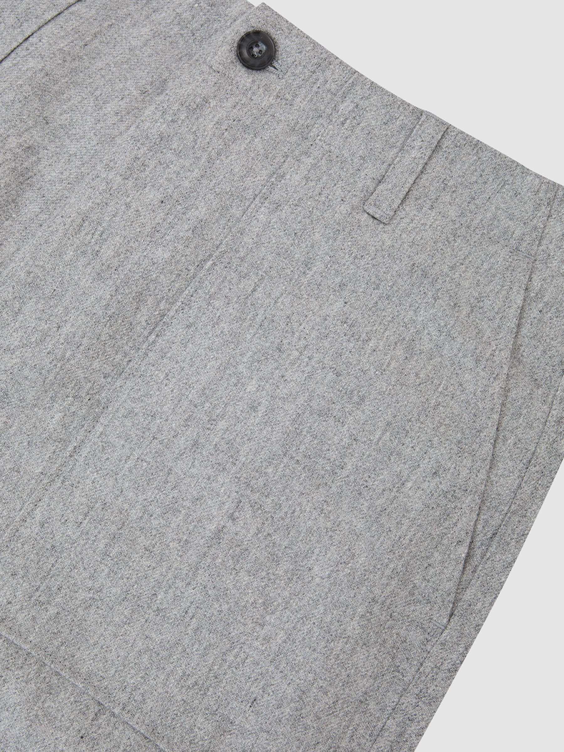 Vlněné Blend Kalhoty s Široké nohavice v měkké šedé barvě - Obrázek 6 z 6