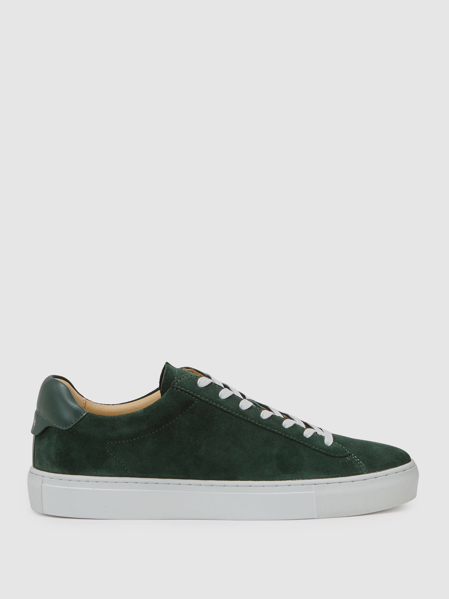 Low-Top Suede Trainers in Emerald Green - image 5