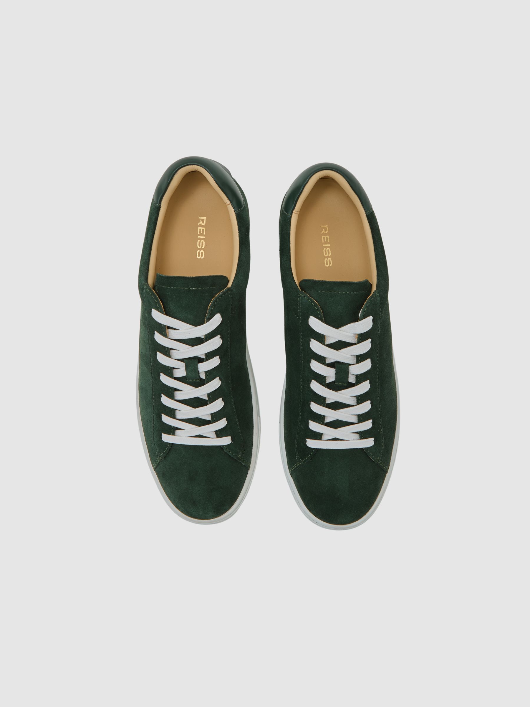 Low-Top Suede Trainers in Emerald Green - image 4