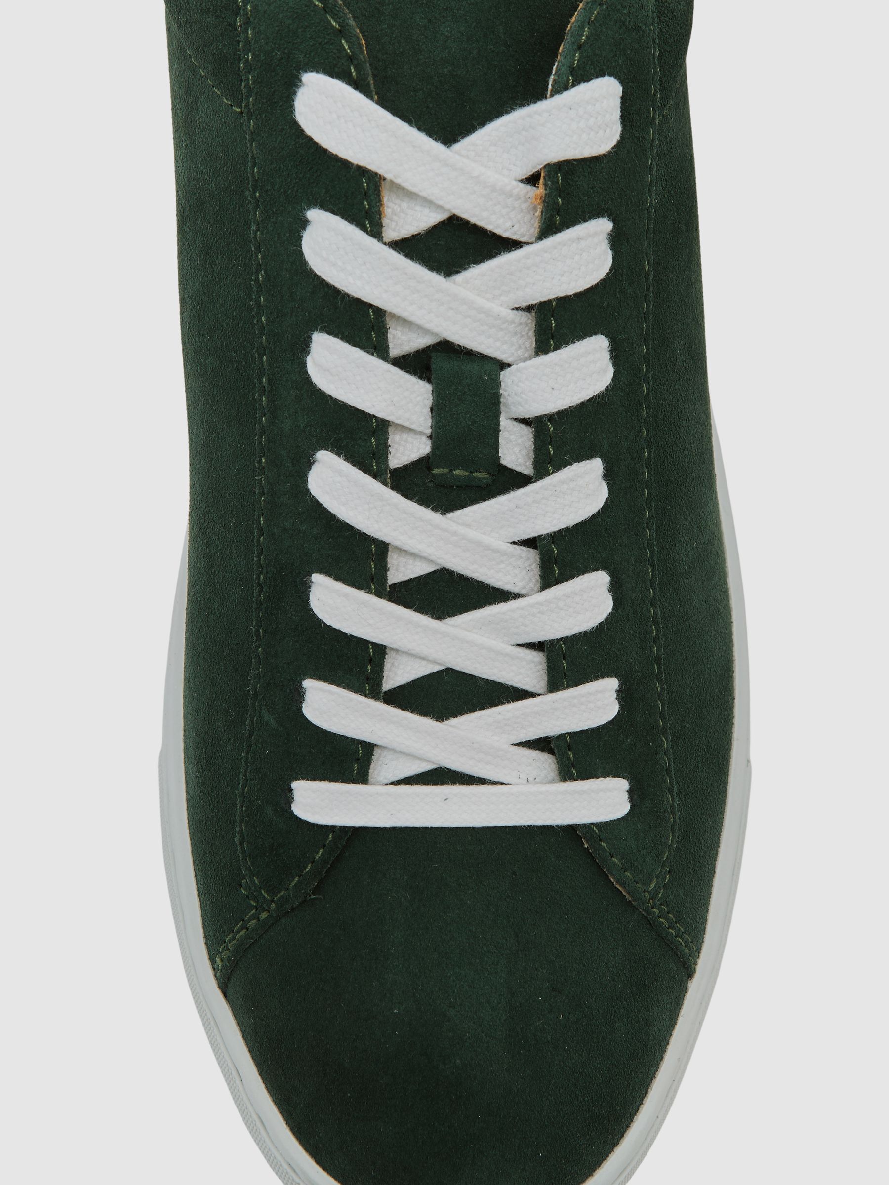 Low-Top Suede Trainers in Emerald Green - image 2