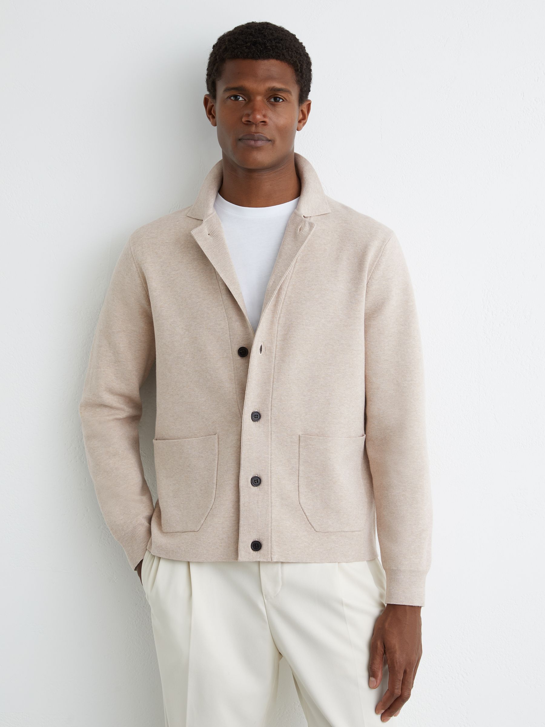 Collared Button-Through Cardigan in Oatmeal - image 2