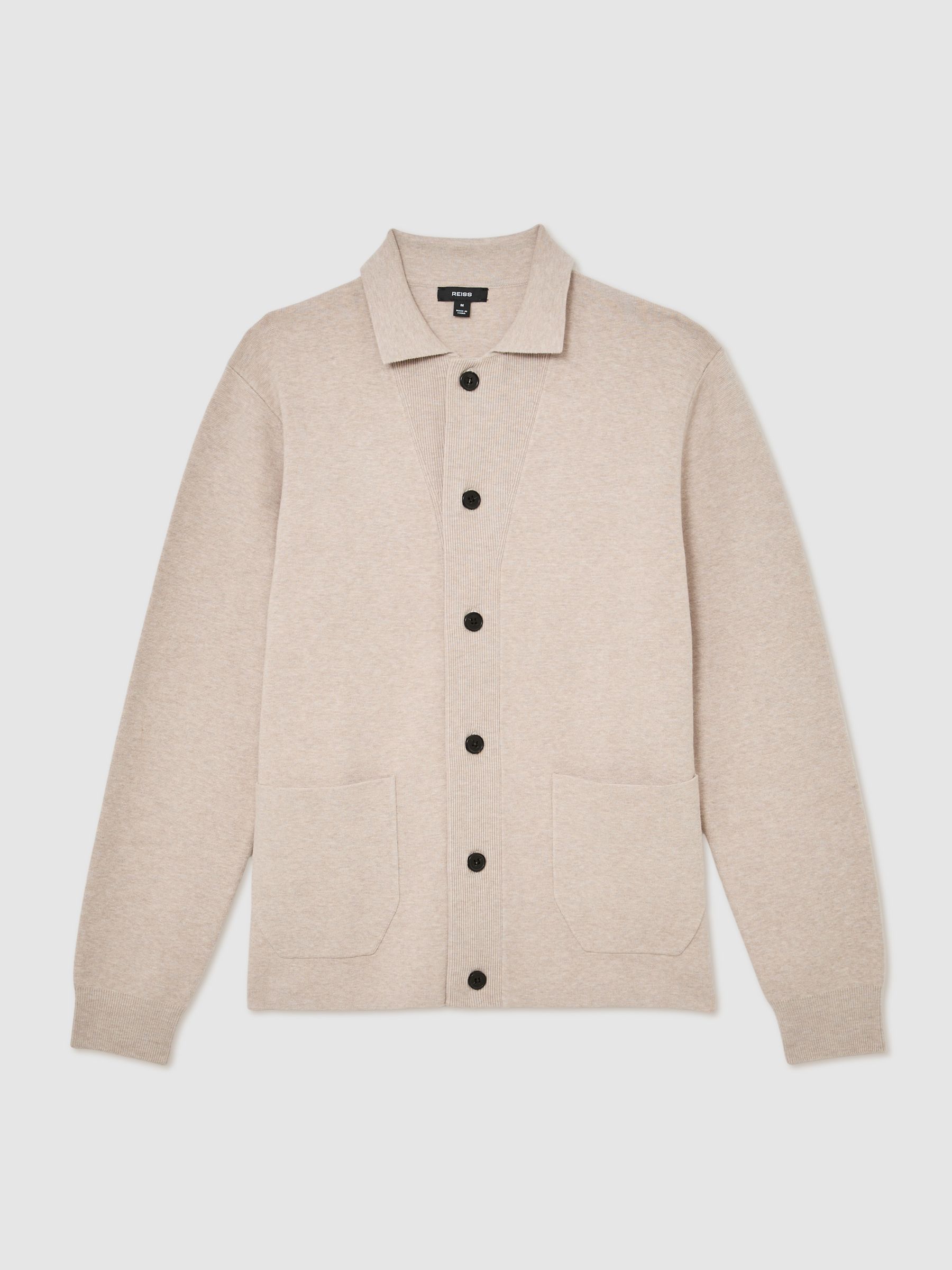 Collared Button-Through Cardigan in Oatmeal - image 1