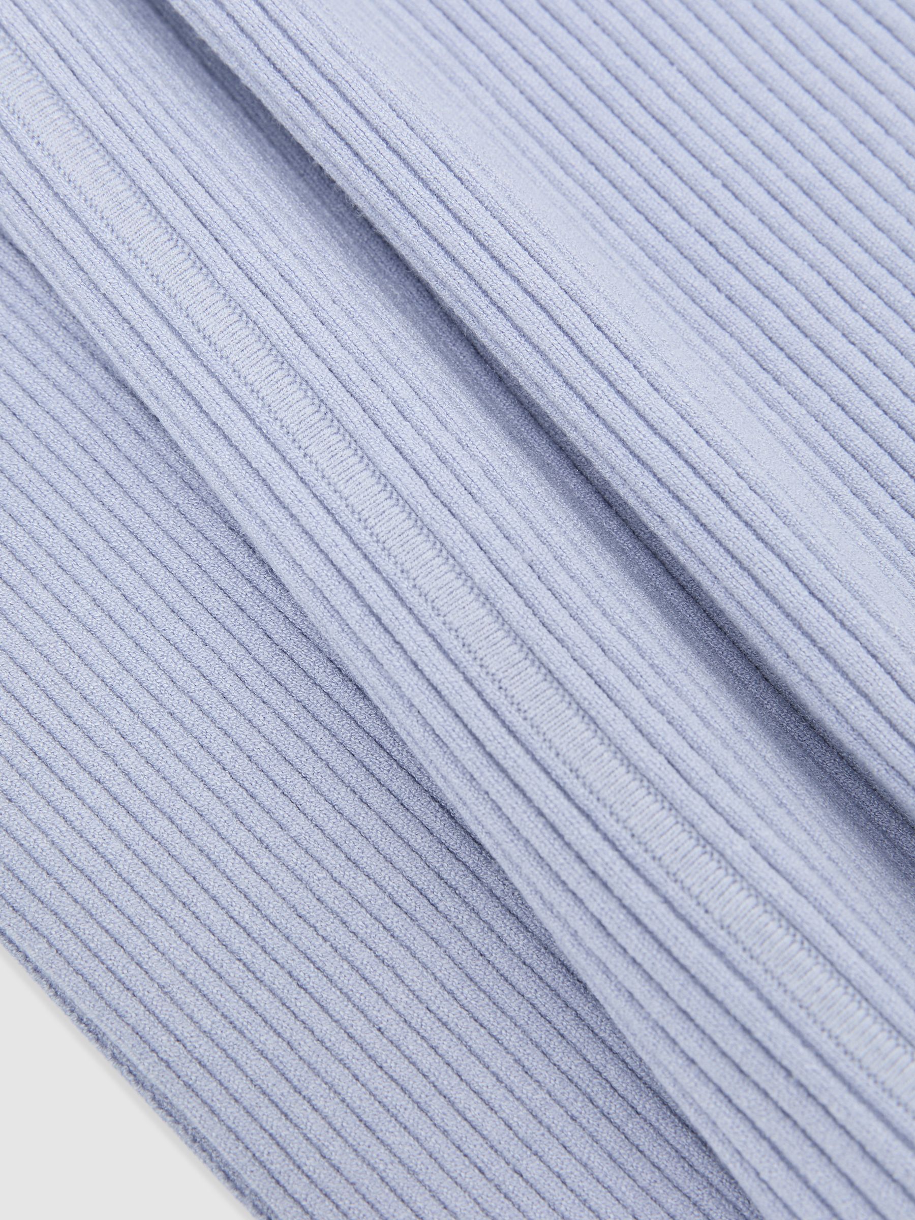 Asymmetric Draped Knitted Jumper in Blue - image 3