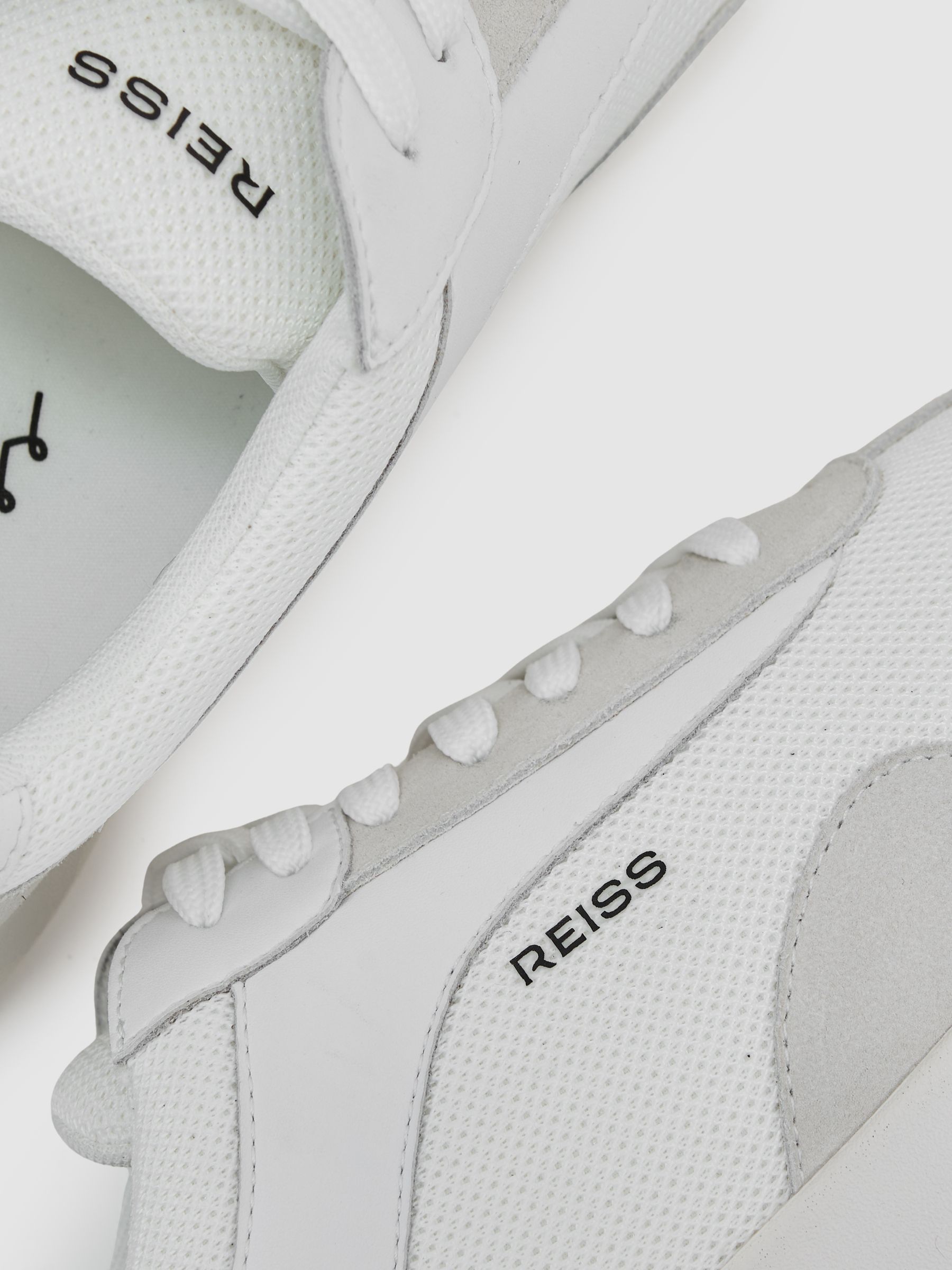 Bonded-Leather Suede Running Trainers in White - image 2