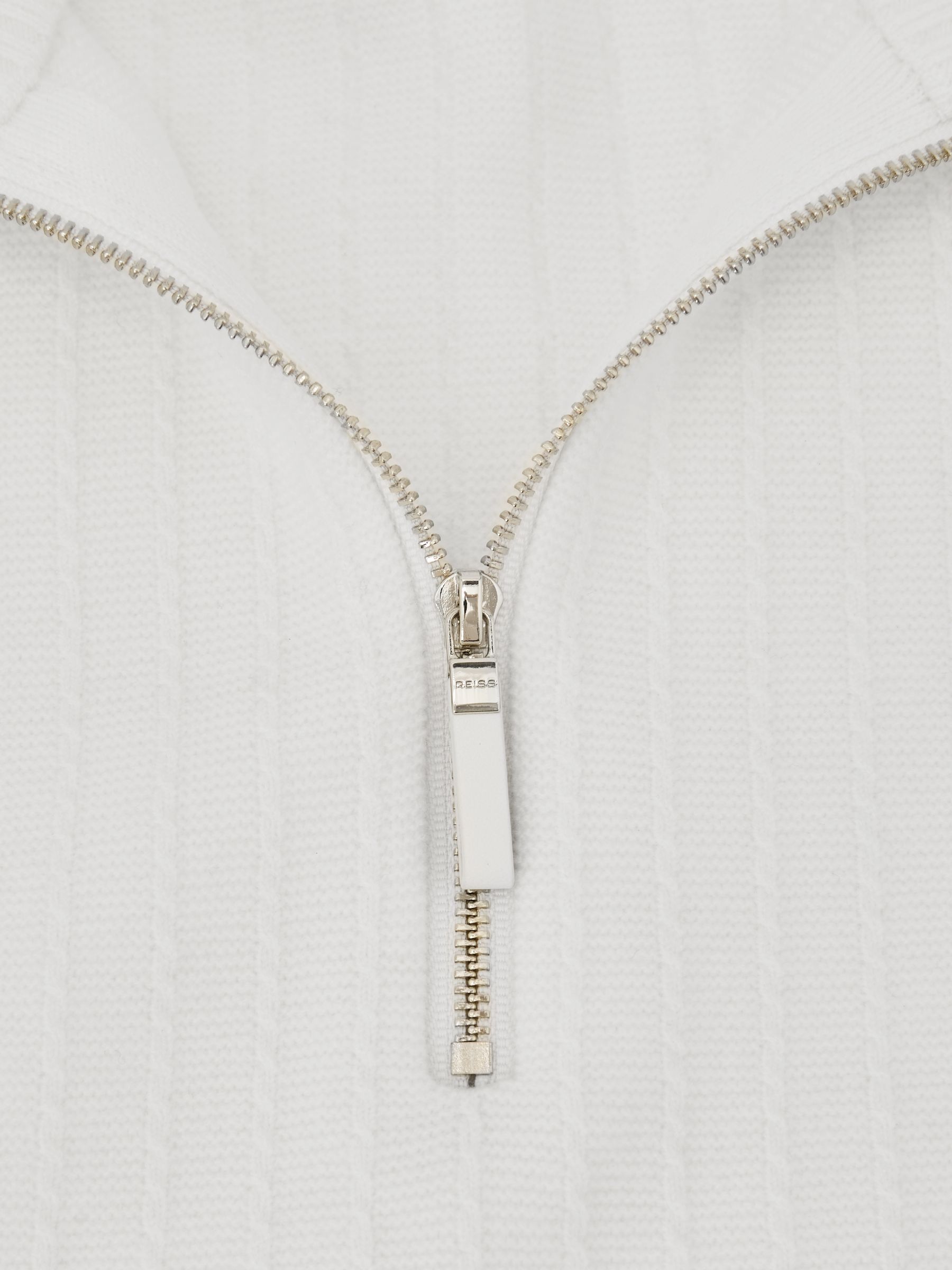 Textured-Knit Half-Zip Jumper with Wool in White - image 3