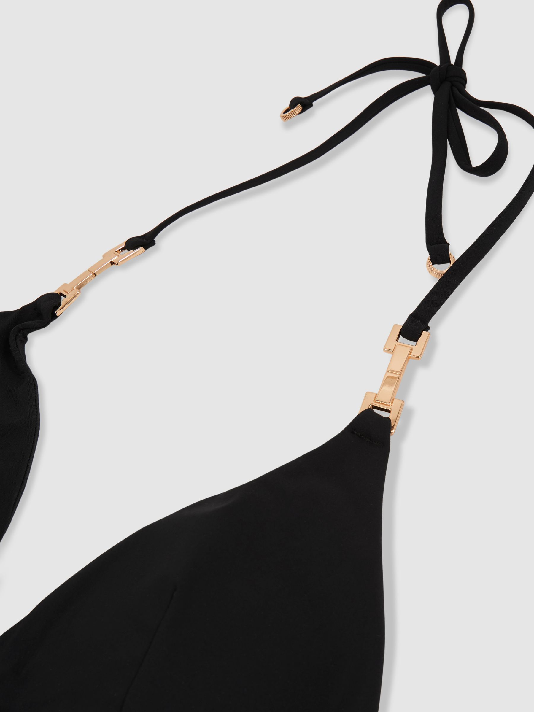 Triangle Halter-Neck Bikini Top in Black - image 2