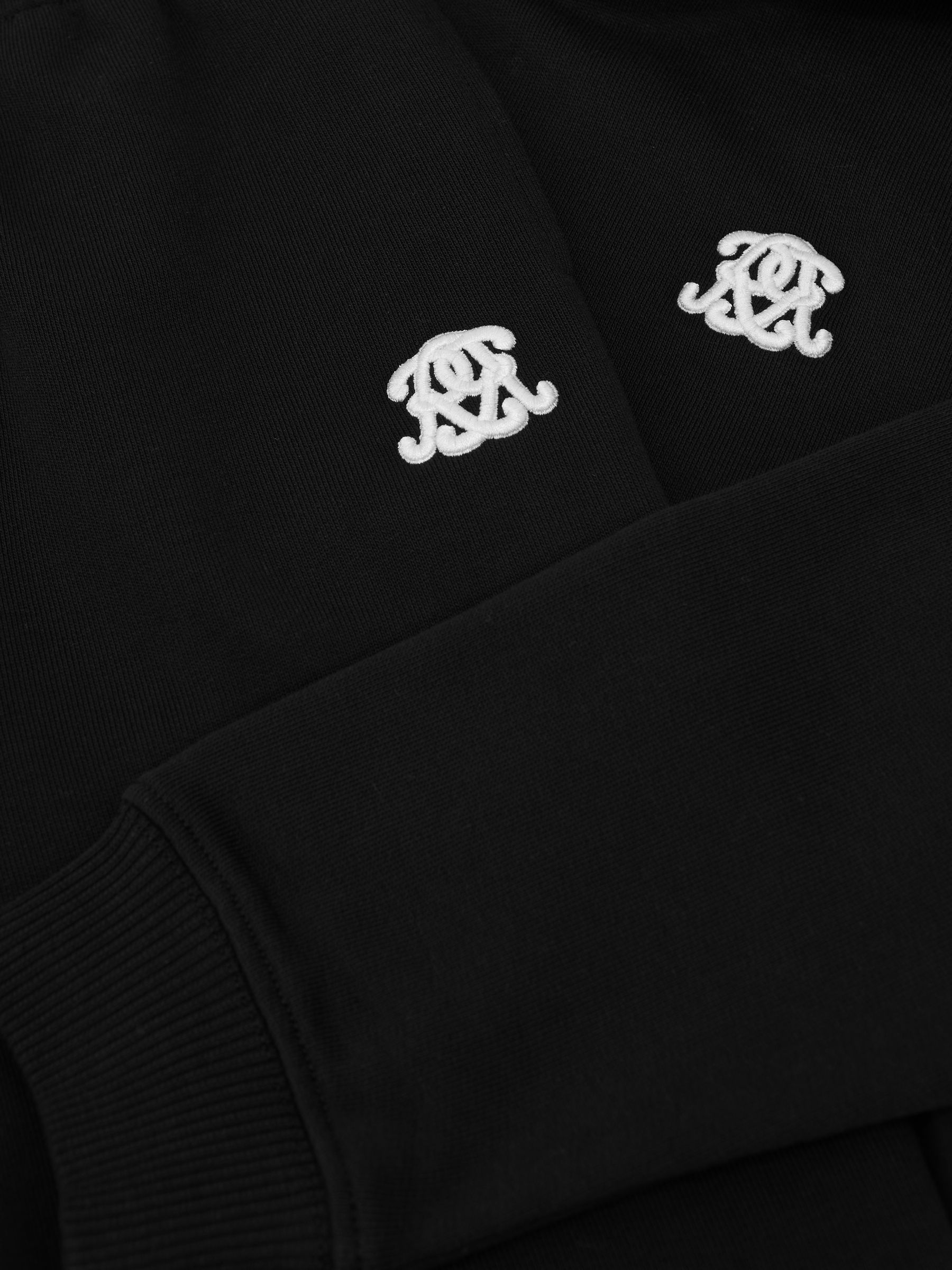 9-13 yrs Monogram Hoodie and Joggers Set in Black - Image 4 of 4