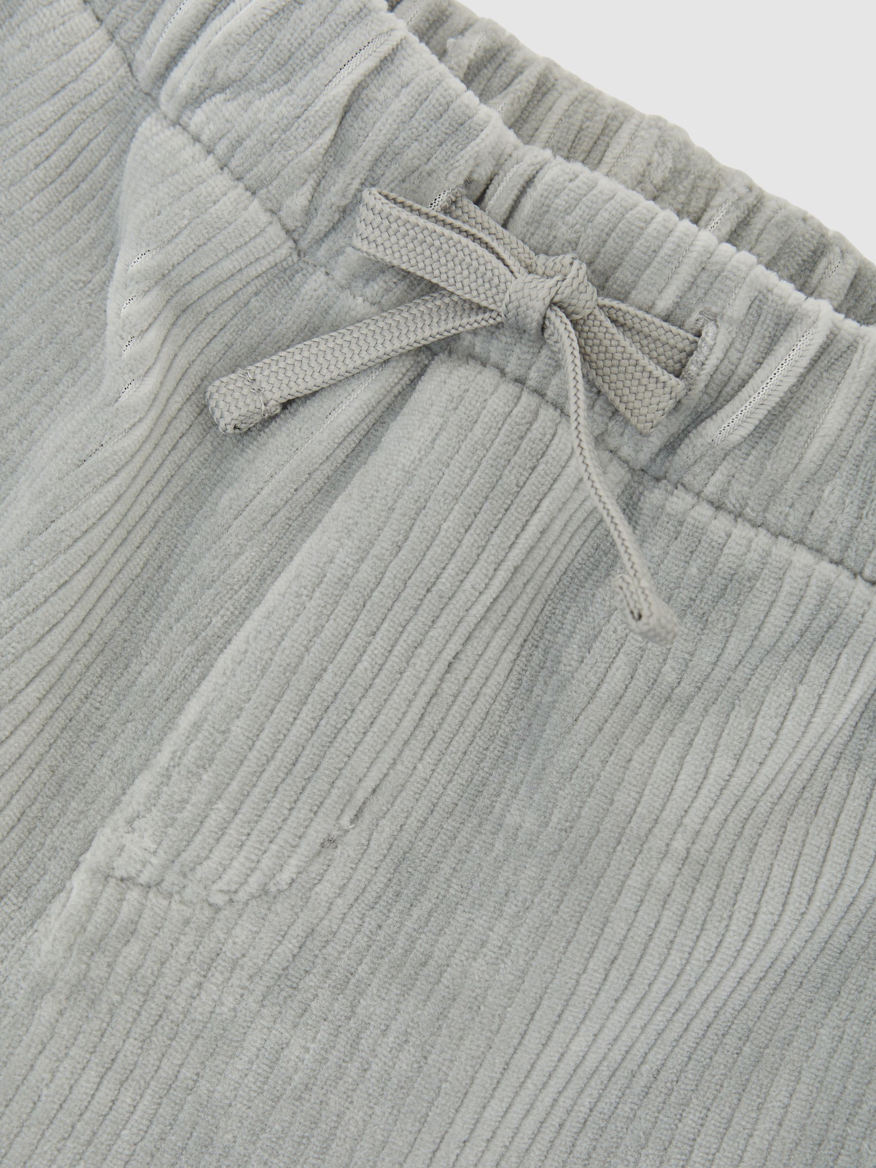 9-13 yrs Corduroy Drawstring Joggers in Soft Grey - Image 4 of 4