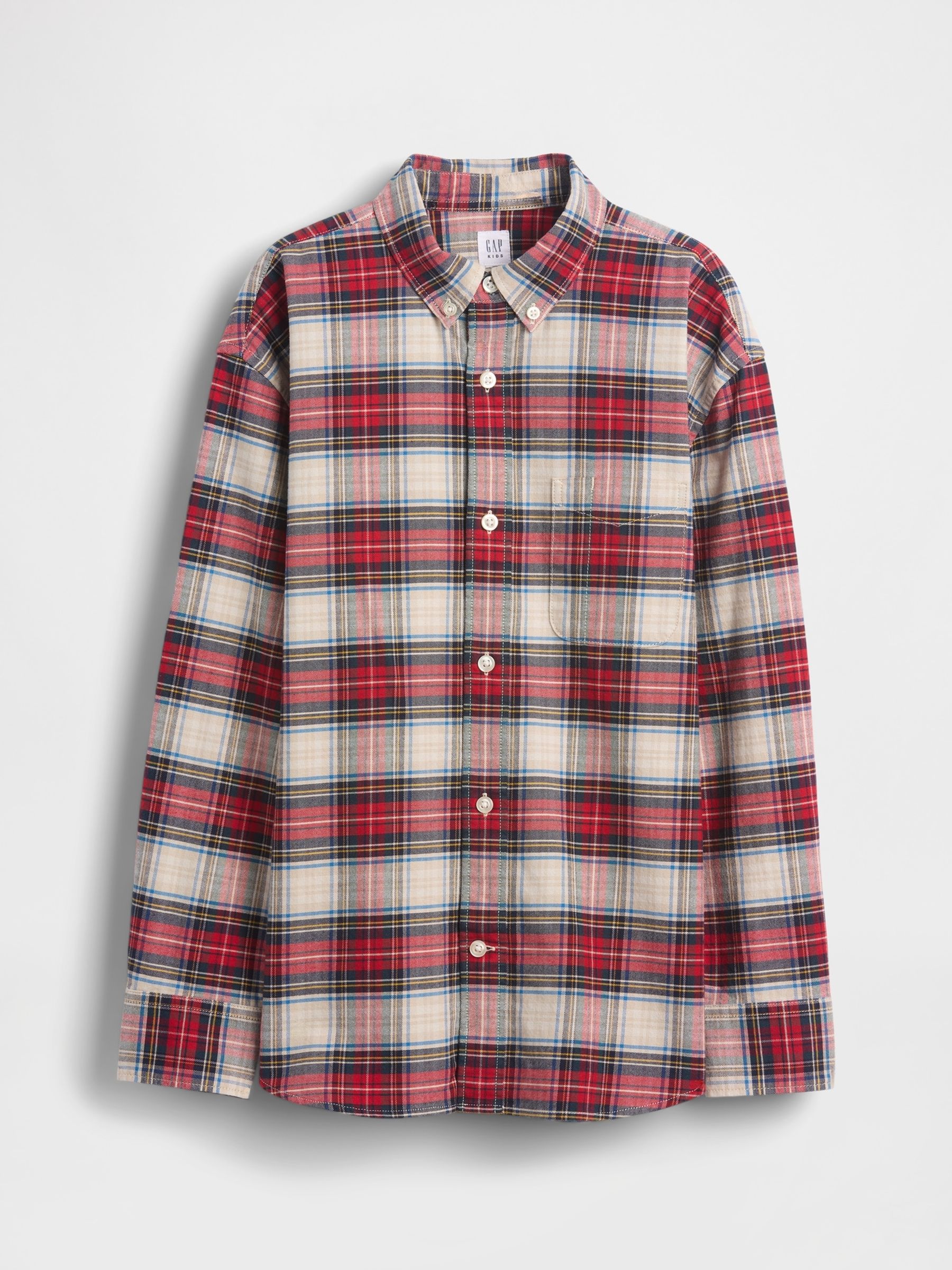 Red Relaxed Oxford Shirt (4-13yrs) - Image 4 of 5