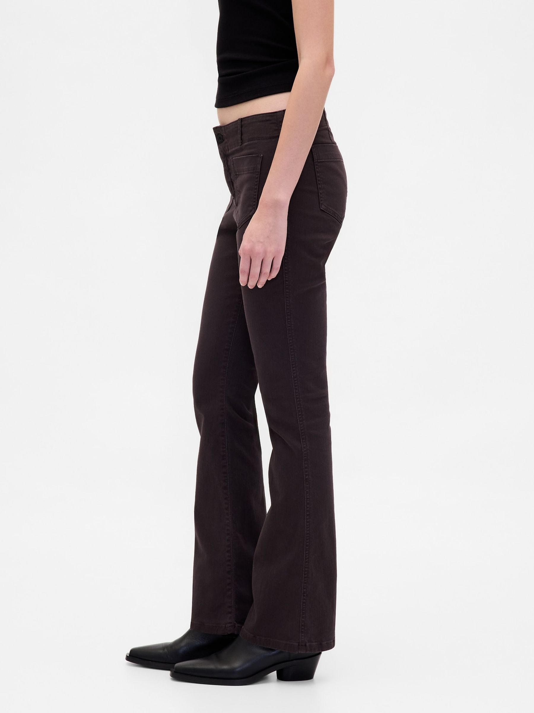 Brown Low Waisted Twill Long and Lean Trousers - Image 3 of 4