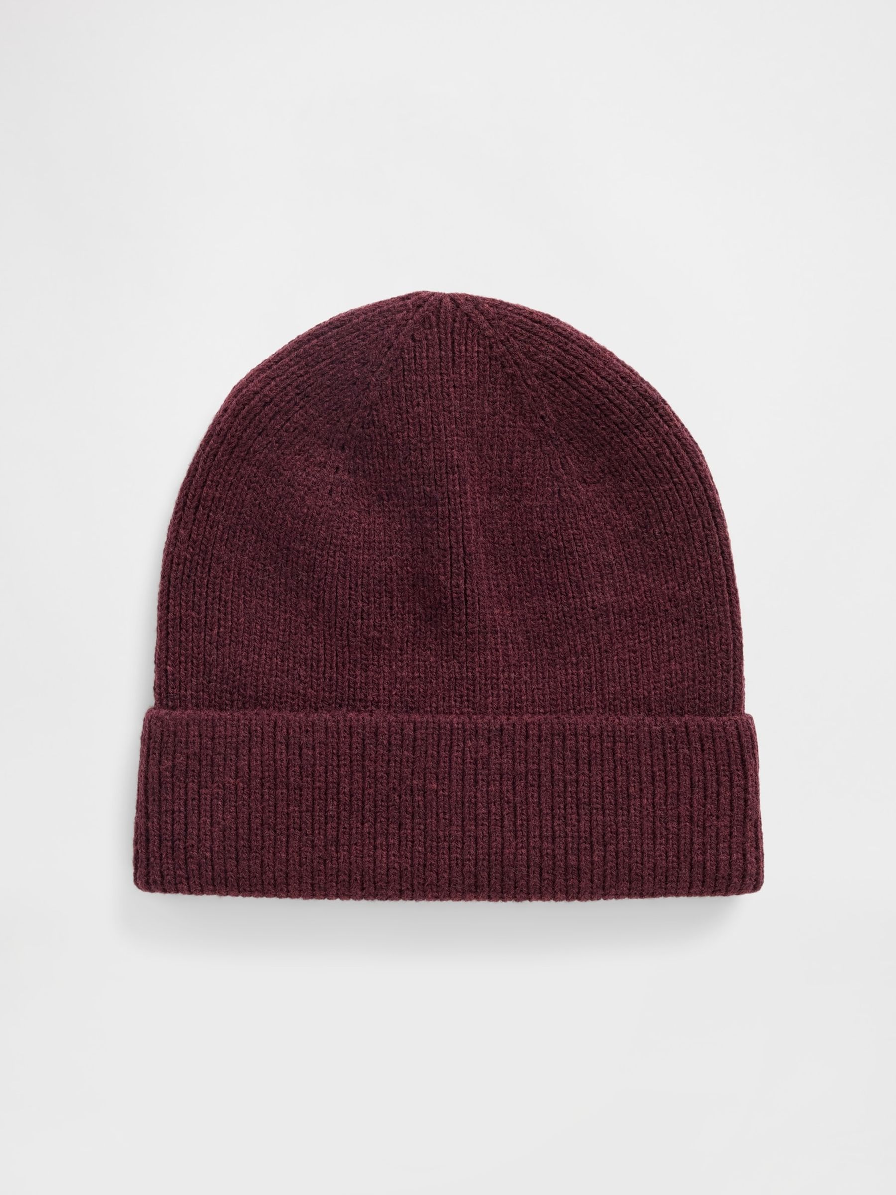 Burgundy Red Ribbed Beanie - Image 1 of 1