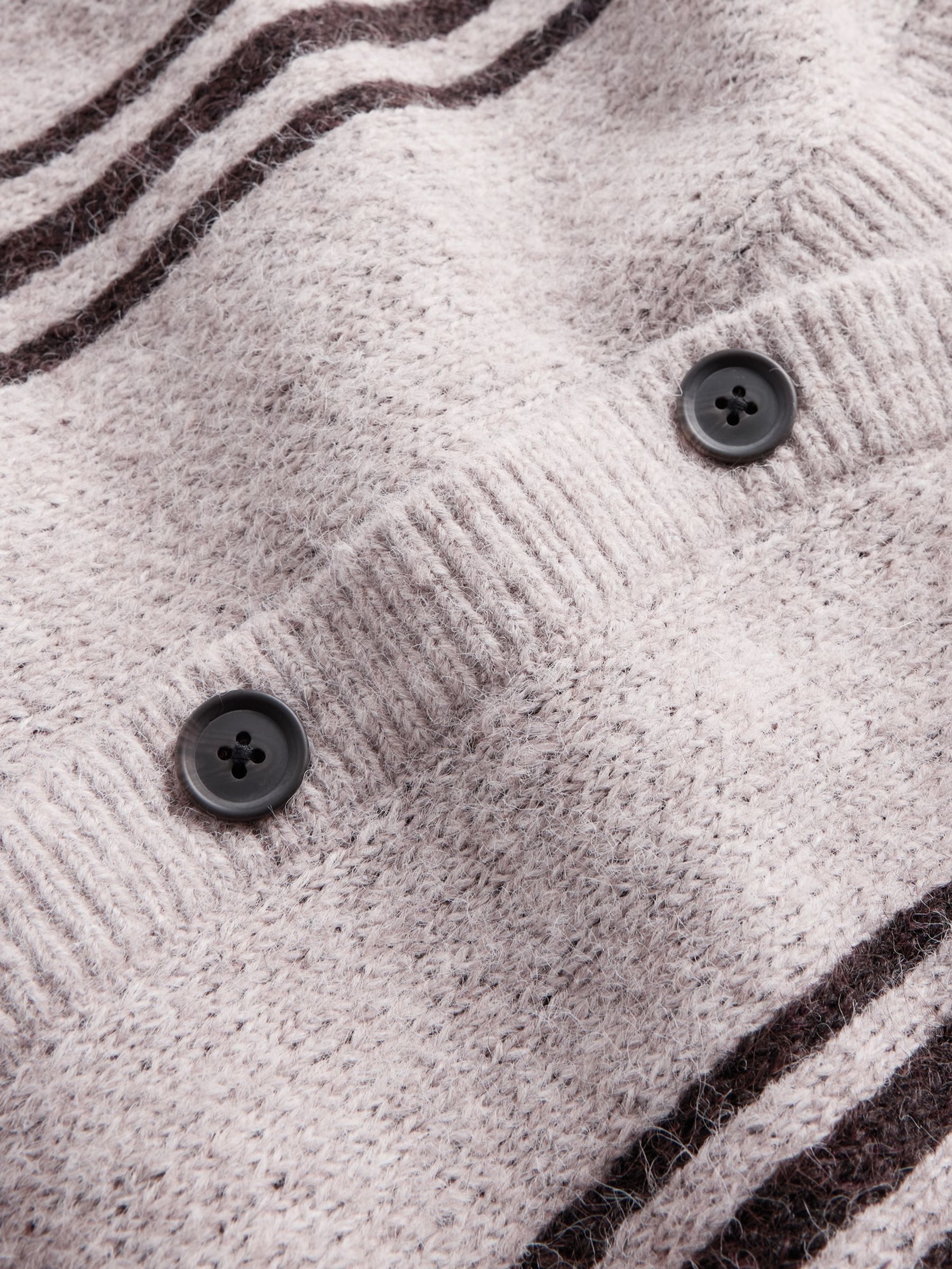 Grey Fuzzy Relaxed Crop Cardigan - Image 4 of 4 Grey Fuzzy Relaxed Crop Cardigan - Image 4 of 4