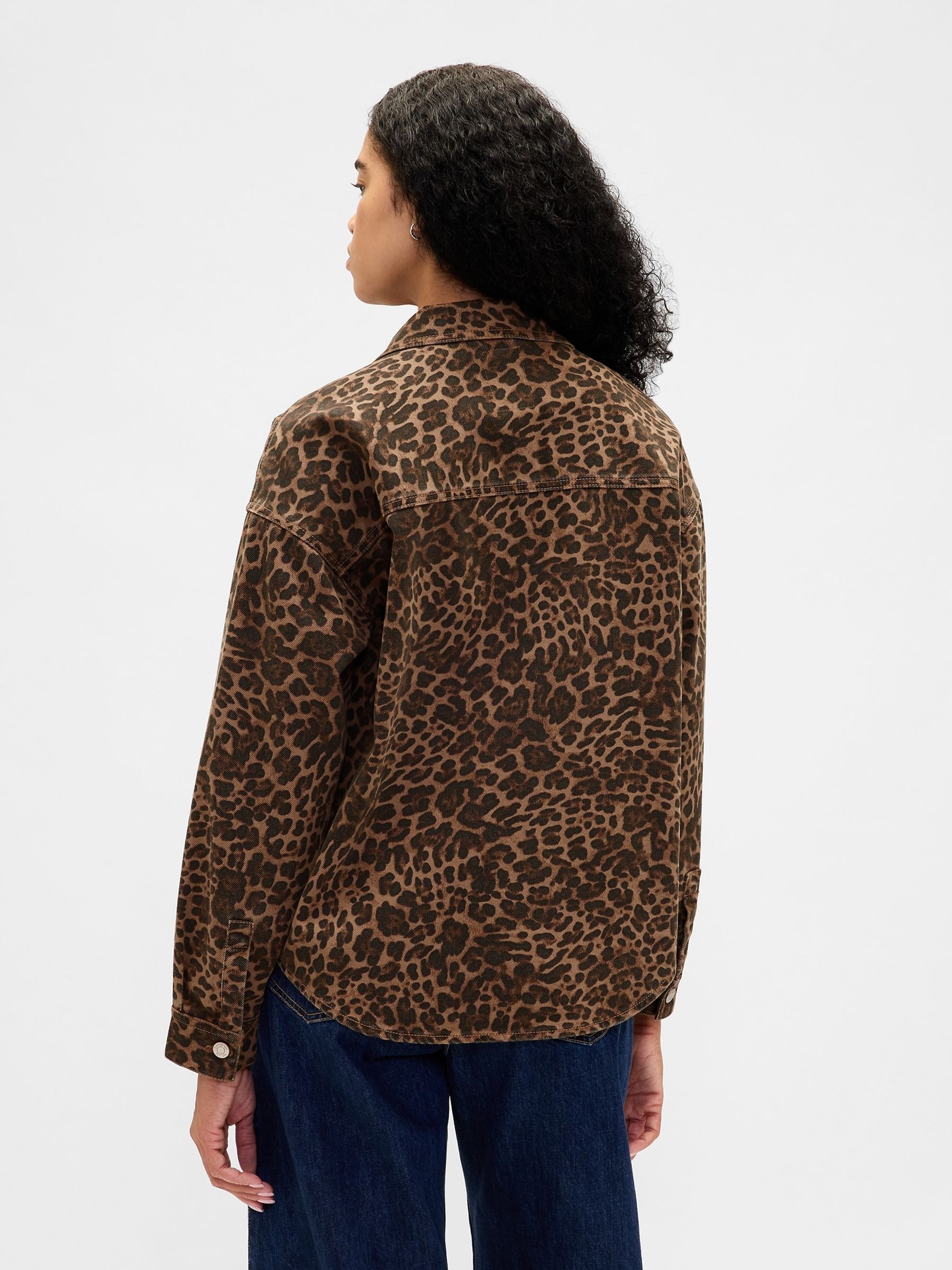 Animal UltraSoft Leopard Denim Shirt Jacket - Image 2 of 4 Animal UltraSoft Leopard Denim Shirt Jacket - Image 2 of 4
