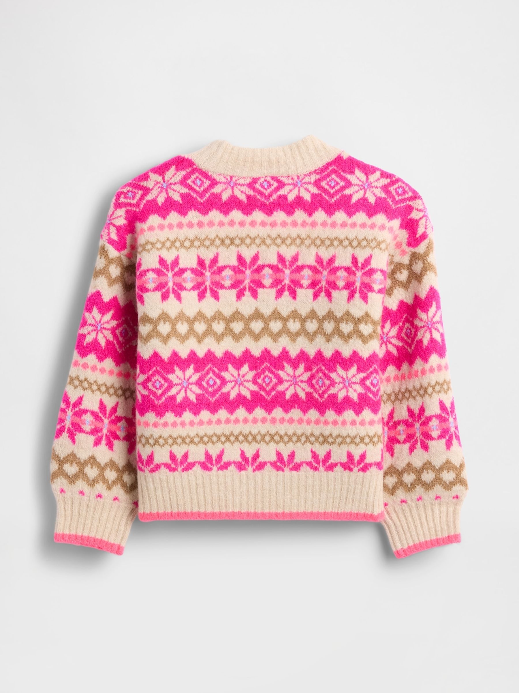 Beige Fair Isle Pattern Sweatshirt (6mths-5yrs) - Image 2 of 3 Beige Fair Isle Pattern Sweatshirt (6mths-5yrs) - Image 2 of 3