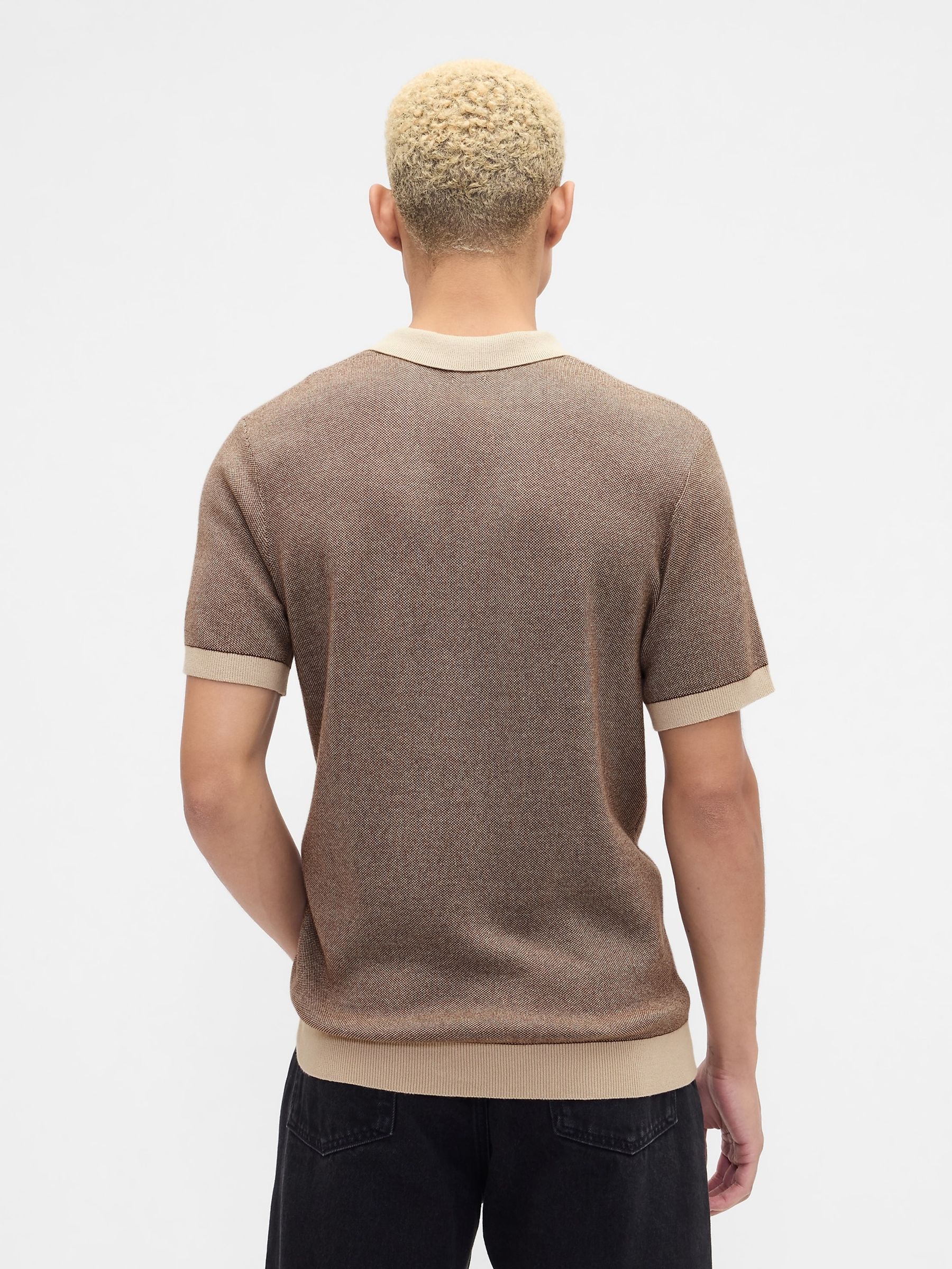 Brown Jumper Polo Shirt - Image 2 of 4 Brown Jumper Polo Shirt - Image 2 of 4