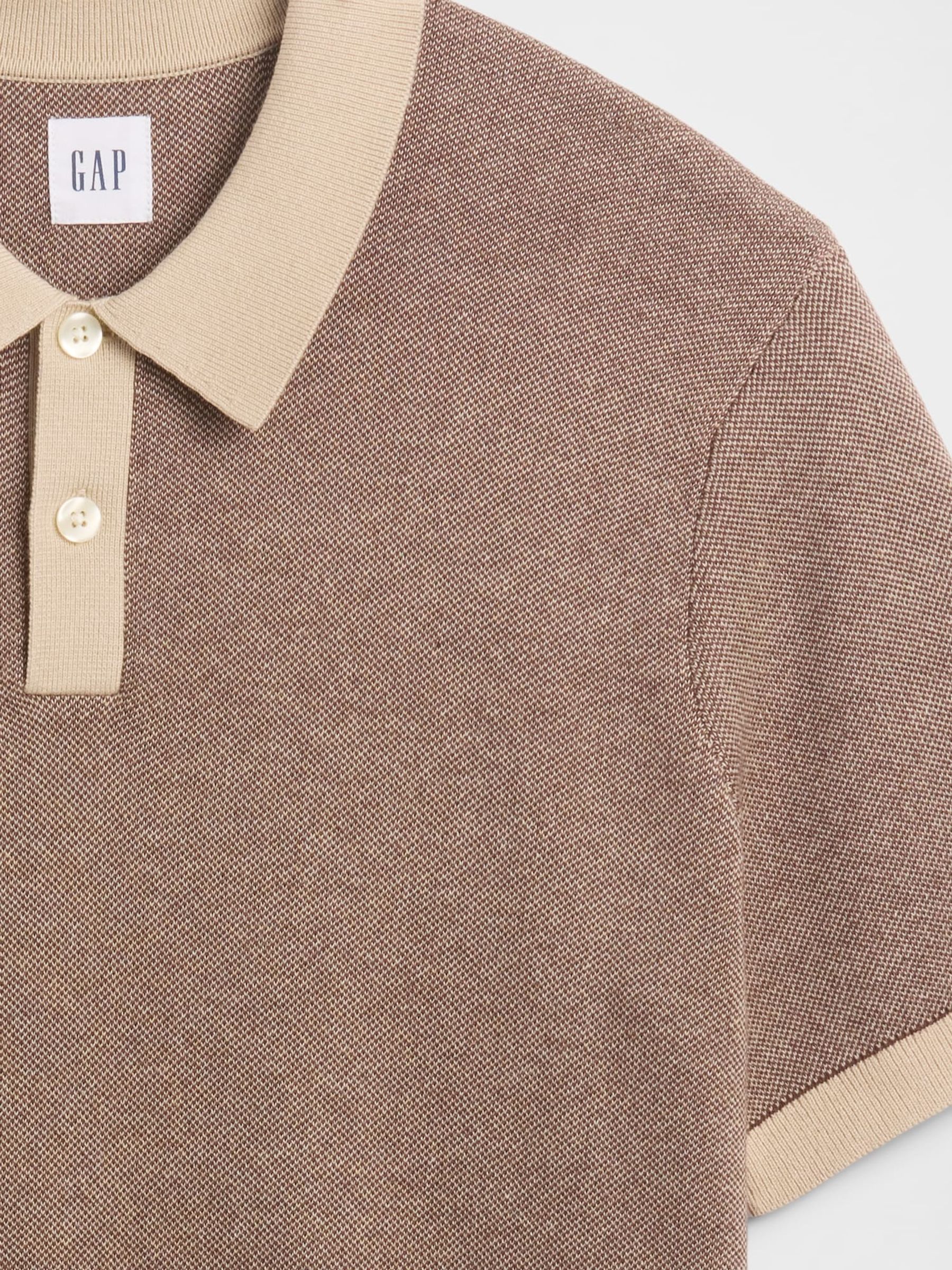 Brown Jumper Polo Shirt - Image 4 of 4 Brown Jumper Polo Shirt - Image 4 of 4