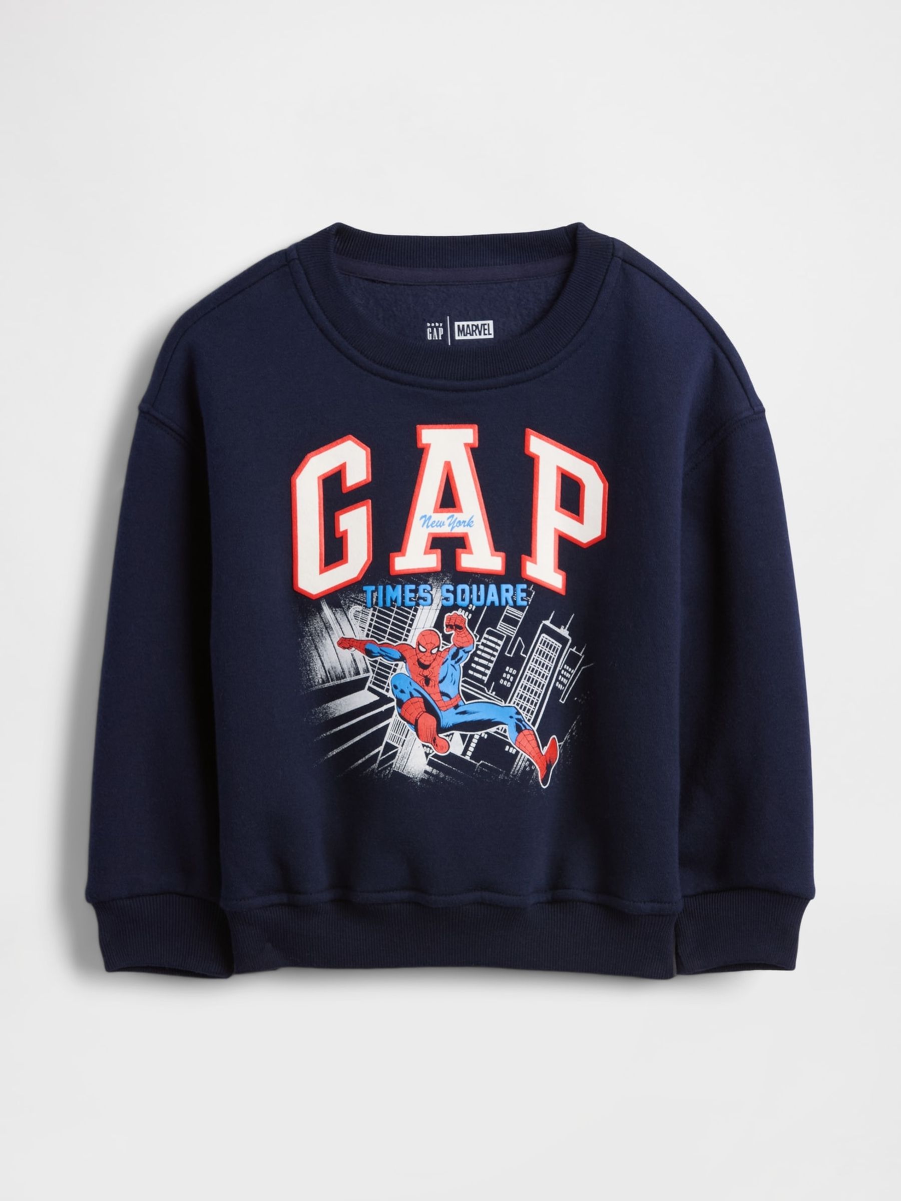 Navy VintageSoft Marvel Logo Sweatshirt - Image 1 of 2 Navy VintageSoft Marvel Logo Sweatshirt - Image 1 of 2
