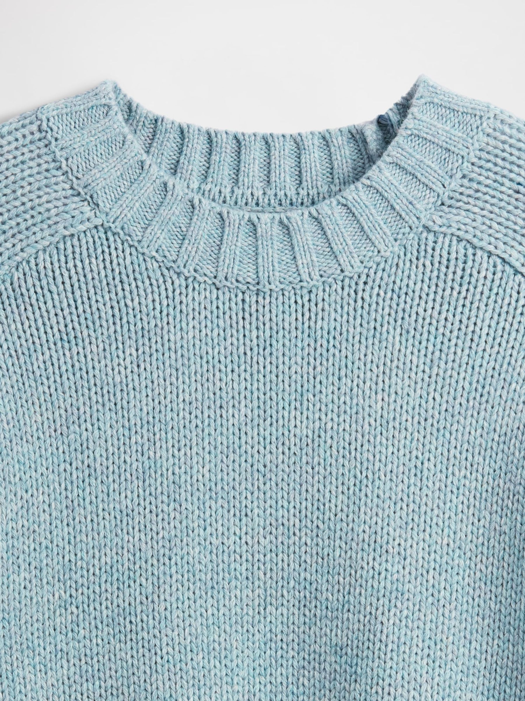 Blue Relaxed Saddle-Sleeve Crew Neck Jumper - Image 4 of 4 Blue Relaxed Saddle-Sleeve Crew Neck Jumper - Image 4 of 4