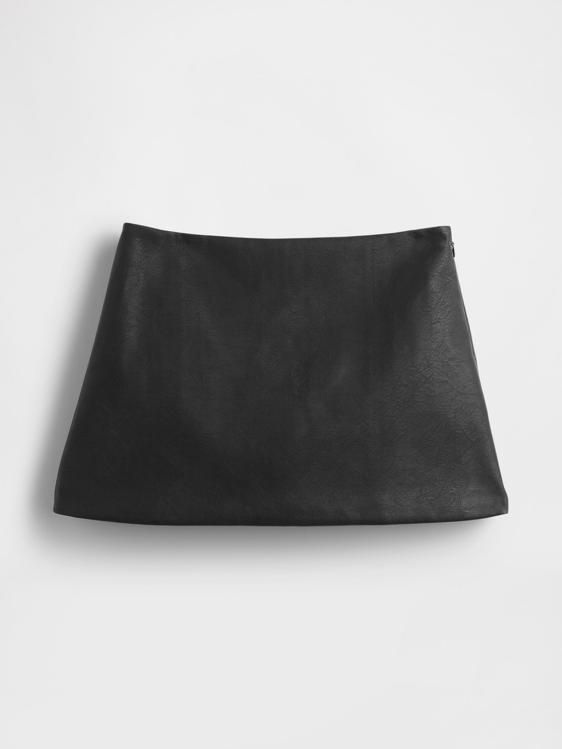 Black Vegan Leather Mini Skort - Image 1 of 4