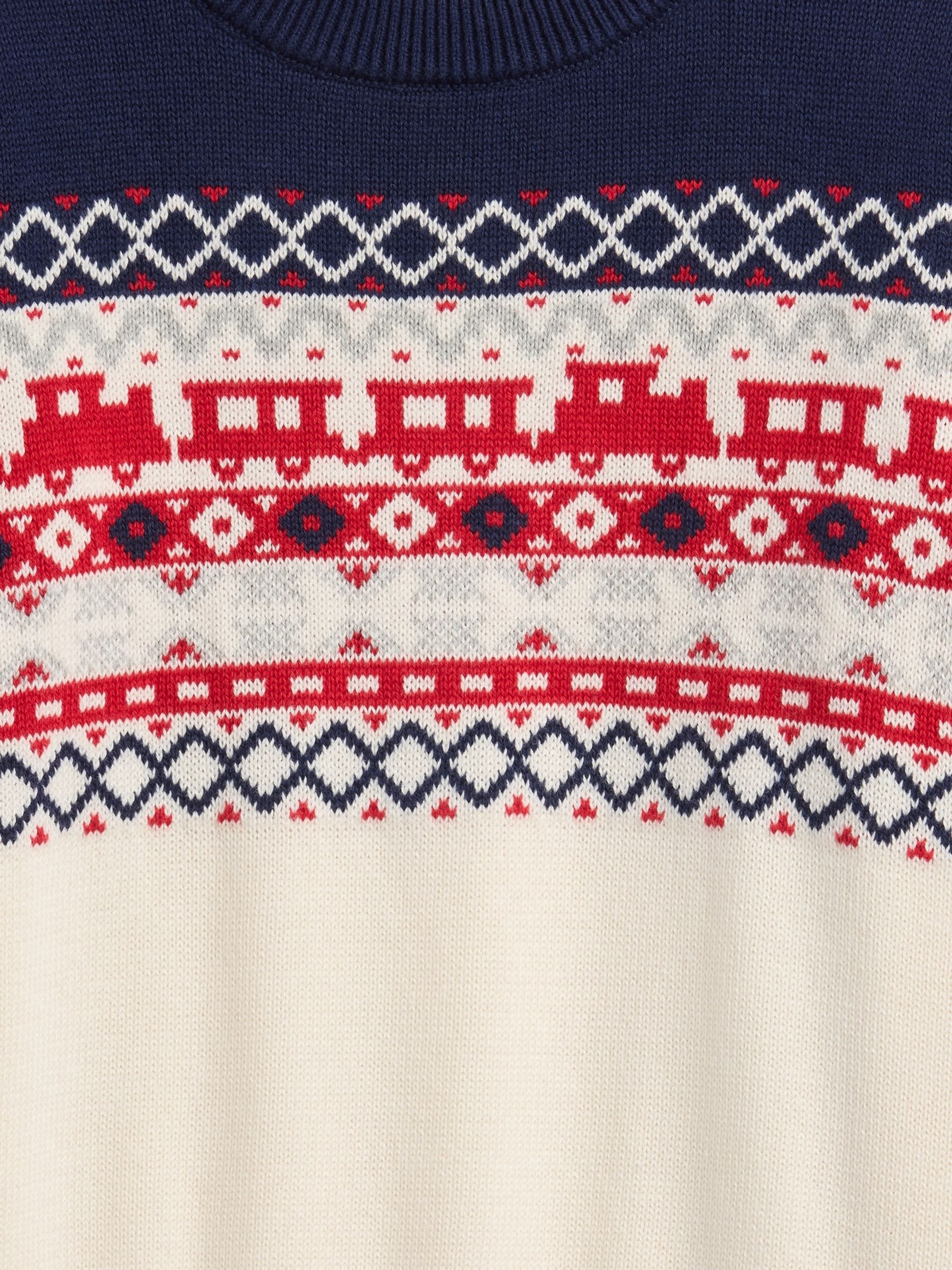 Navy Fair Isle Pattern Intarsia Jumper (6mths-5yrs) - Image 4 of 4