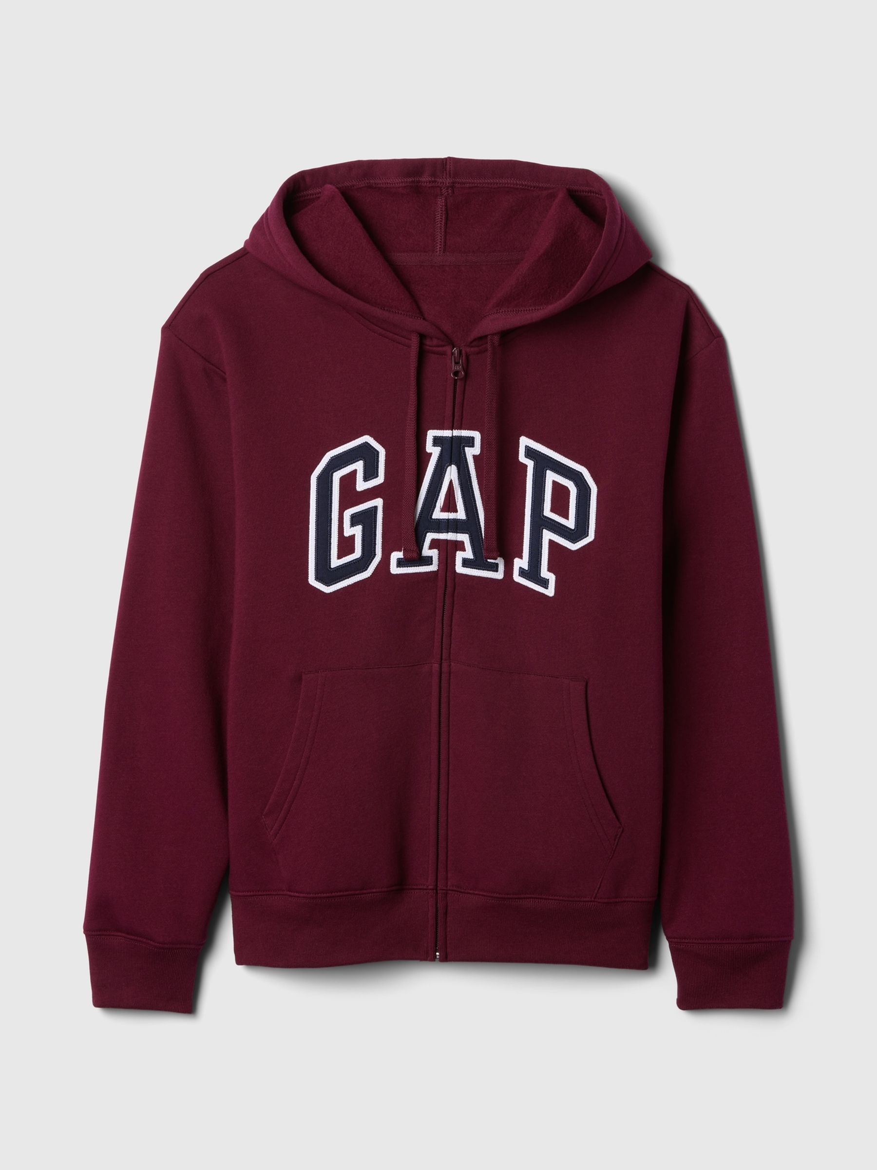 Burgundy Red Relaxed Logo Zip Hoodie - Image 5 of 5 Burgundy Red Relaxed Logo Zip Hoodie - Image 5 of 5