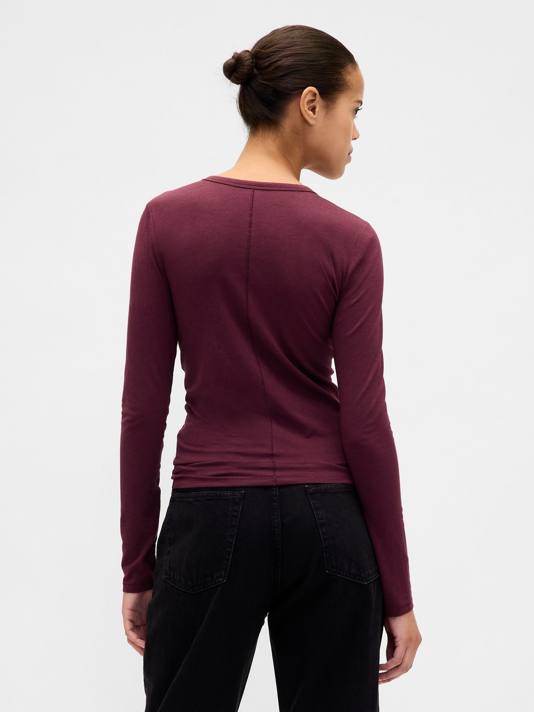 Burgundy Red Featherweight Crew neck T-Shirt - Image 2 of 3