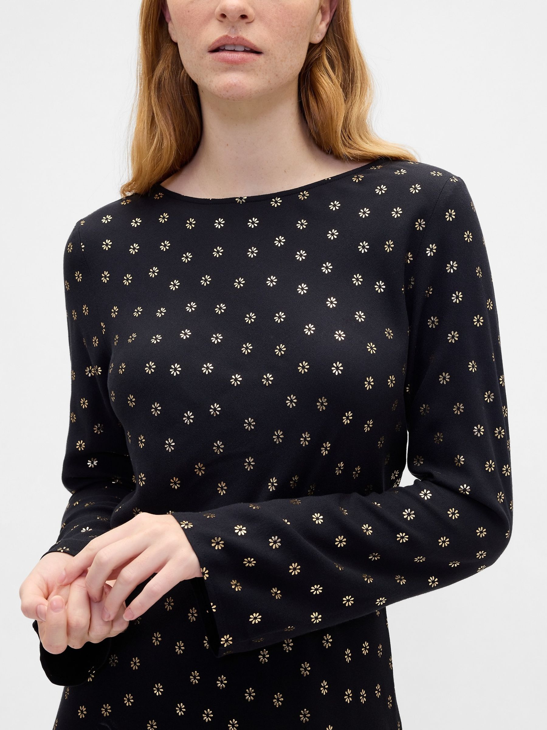 Black Satin Boatneck Mini Dress - Image 5 of 6