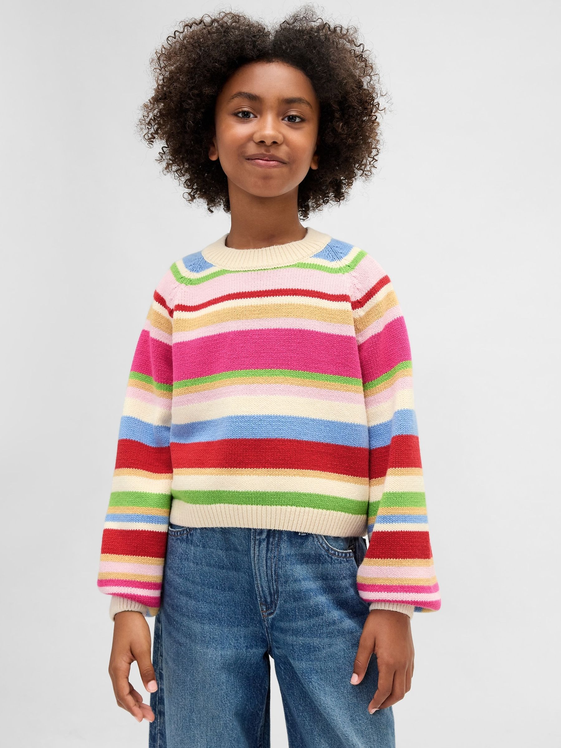 Multi Relaxed Crew Neck Jumper (4-13yrs) - Image 1 of 5 Multi Relaxed Crew Neck Jumper (4-13yrs) - Image 1 of 5