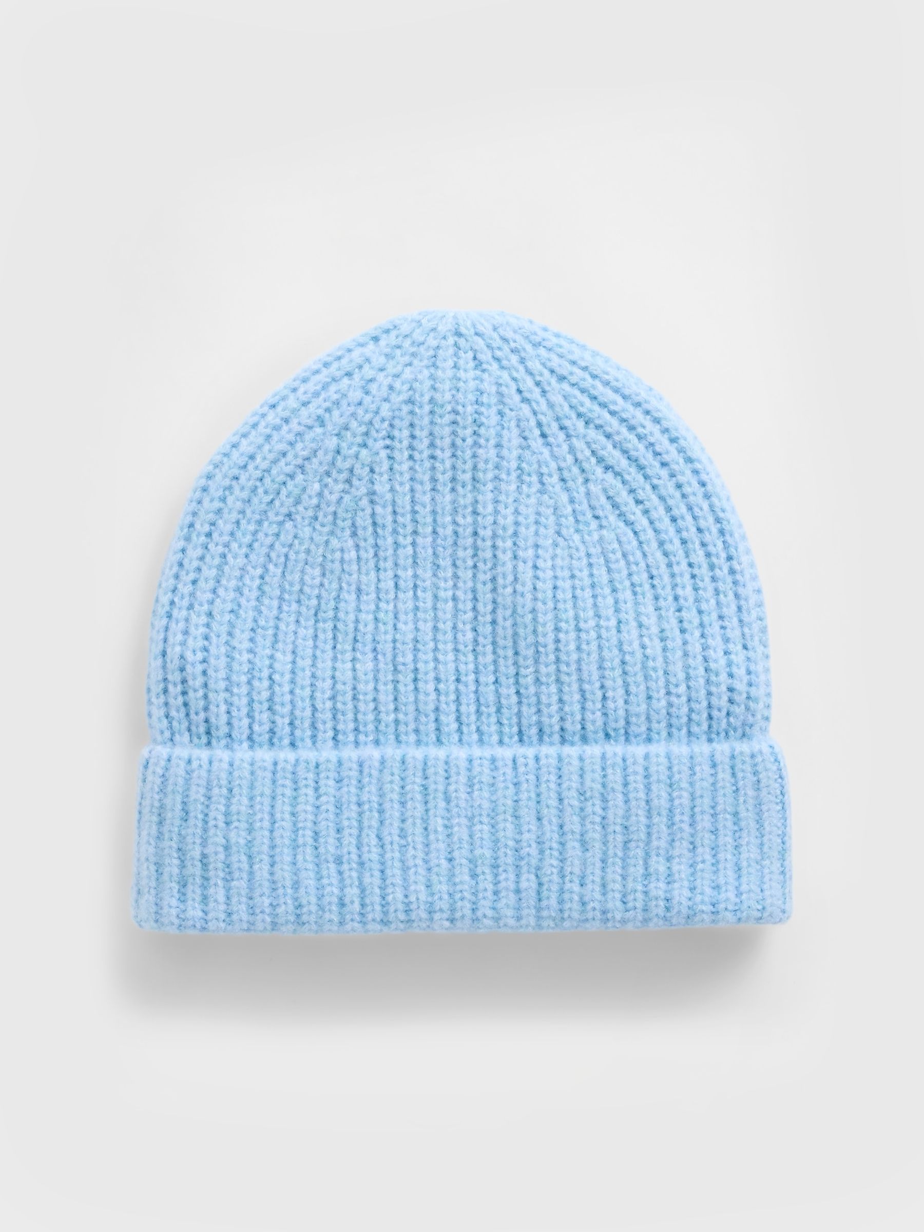 Blue CashSoft Ribbed Beanie - Image 1 of 1 Blue CashSoft Ribbed Beanie - Image 1 of 1