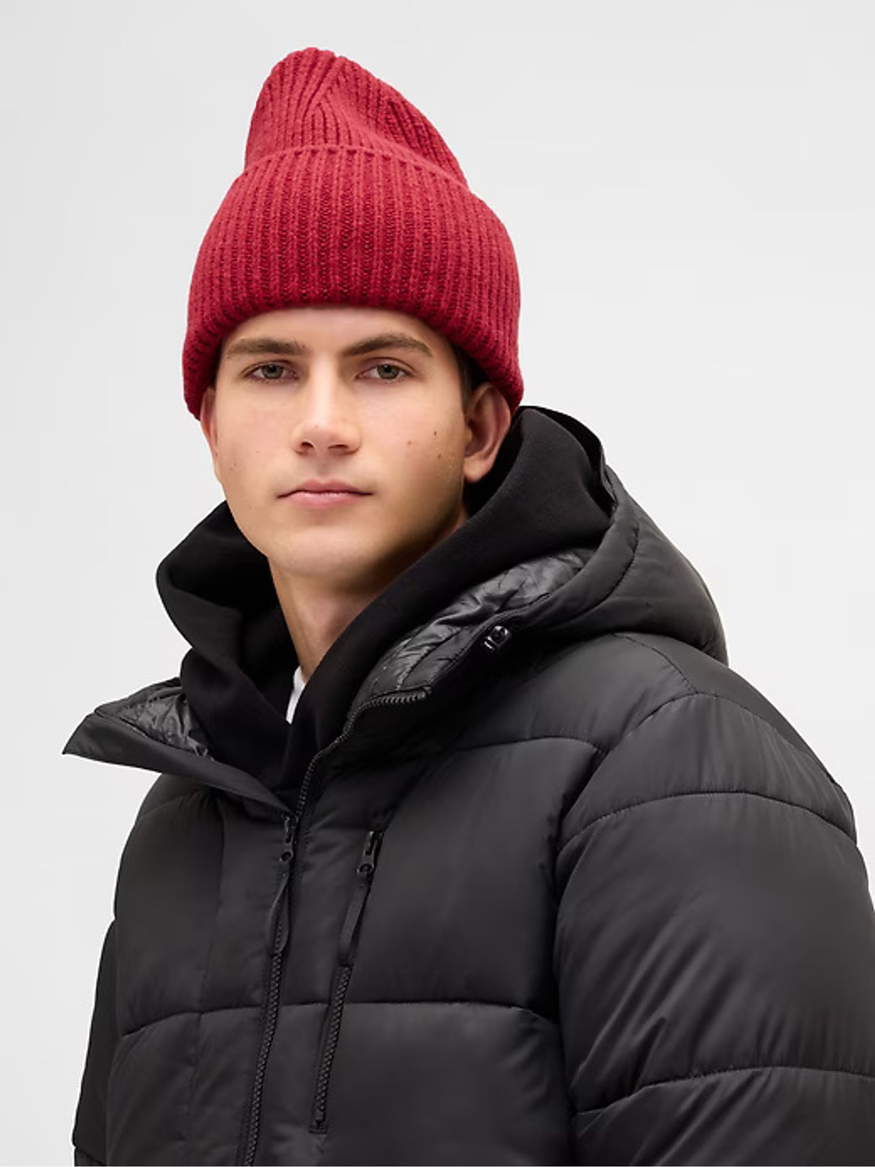 Red Adults CashSoft Stretch Beanie - Image 3 of 5