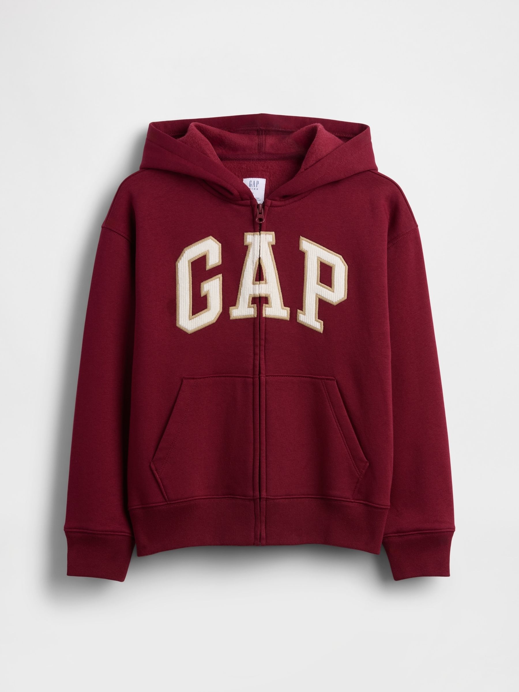 Burgundy Red Relaxed Logo Zip Hoodie (4-13yrs) - Image 4 of 5