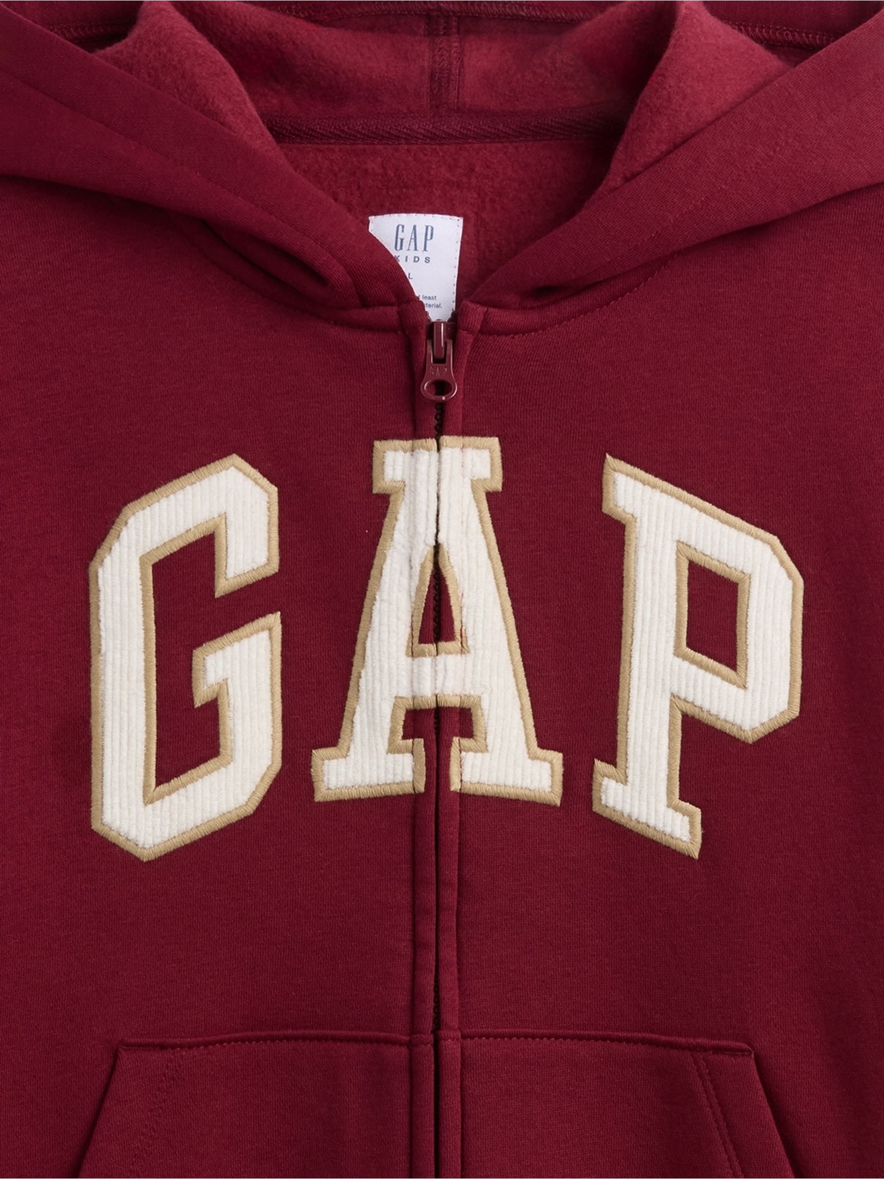 Burgundy Red Relaxed Logo Zip Hoodie (4-13yrs) - Image 5 of 5 Burgundy Red Relaxed Logo Zip Hoodie (4-13yrs) - Image 5 of 5