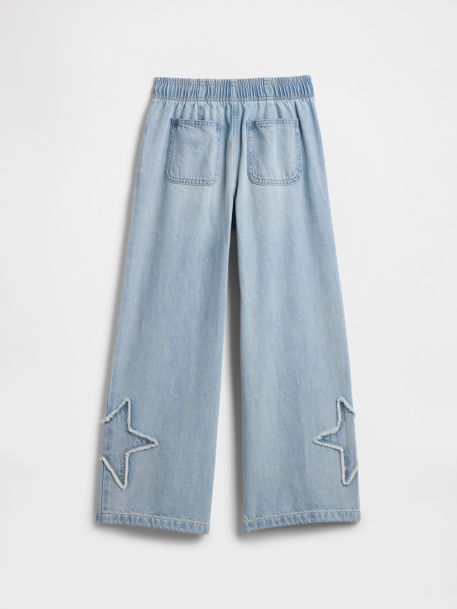 Blue High Waisted Pull On Wide Leg Jeans - Image 2 of 3